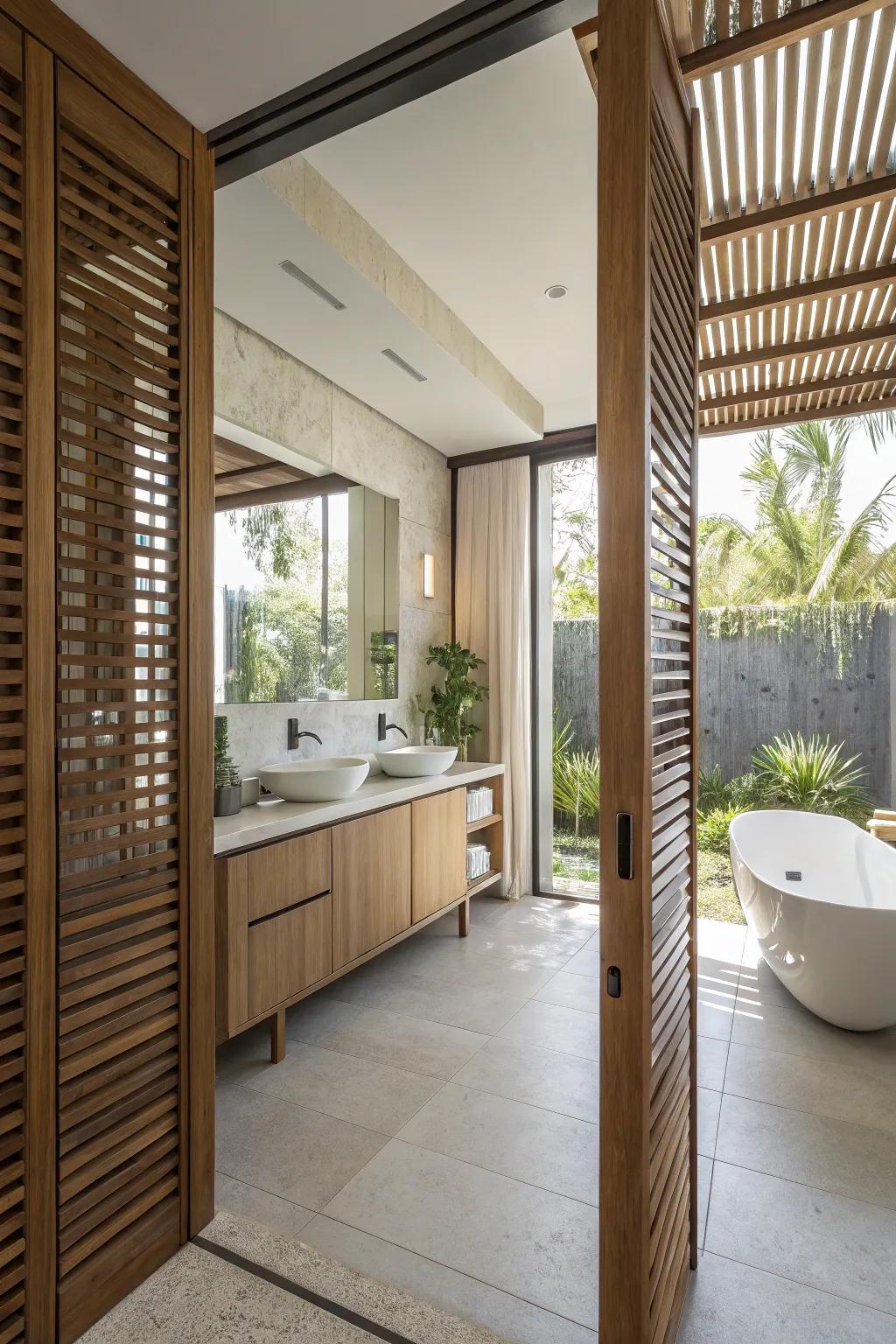 Vertical strip doors provide modern design and improved airflow.