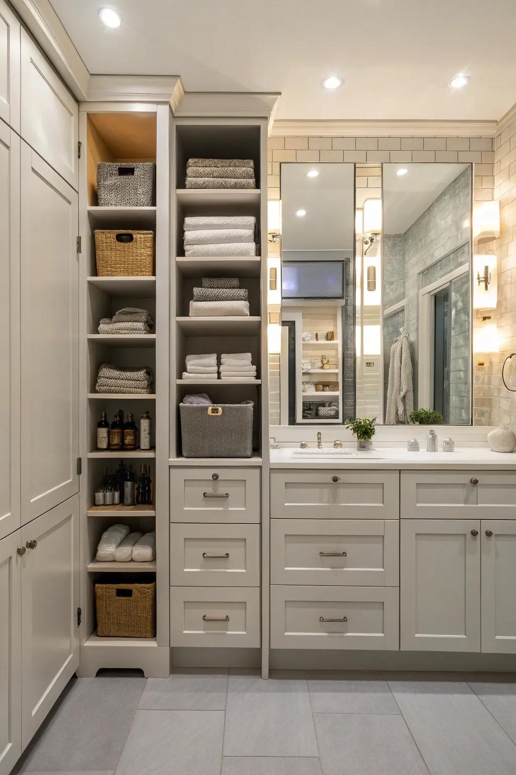 Maximize space with vertical storage options.