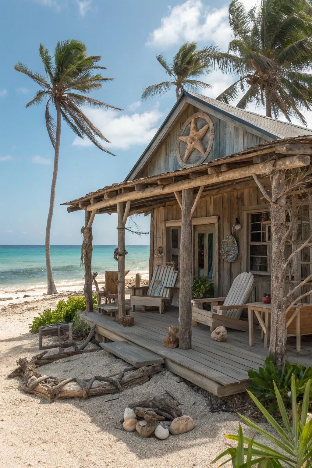 Washed wood that conveys a story of the sea.