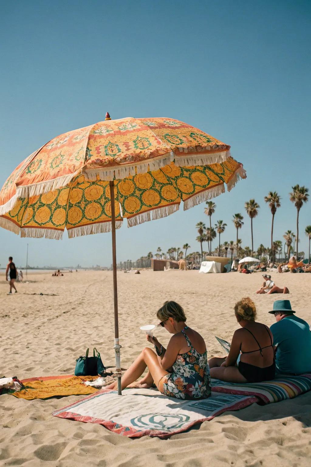Old-timey beach shades add charm and sun safety.