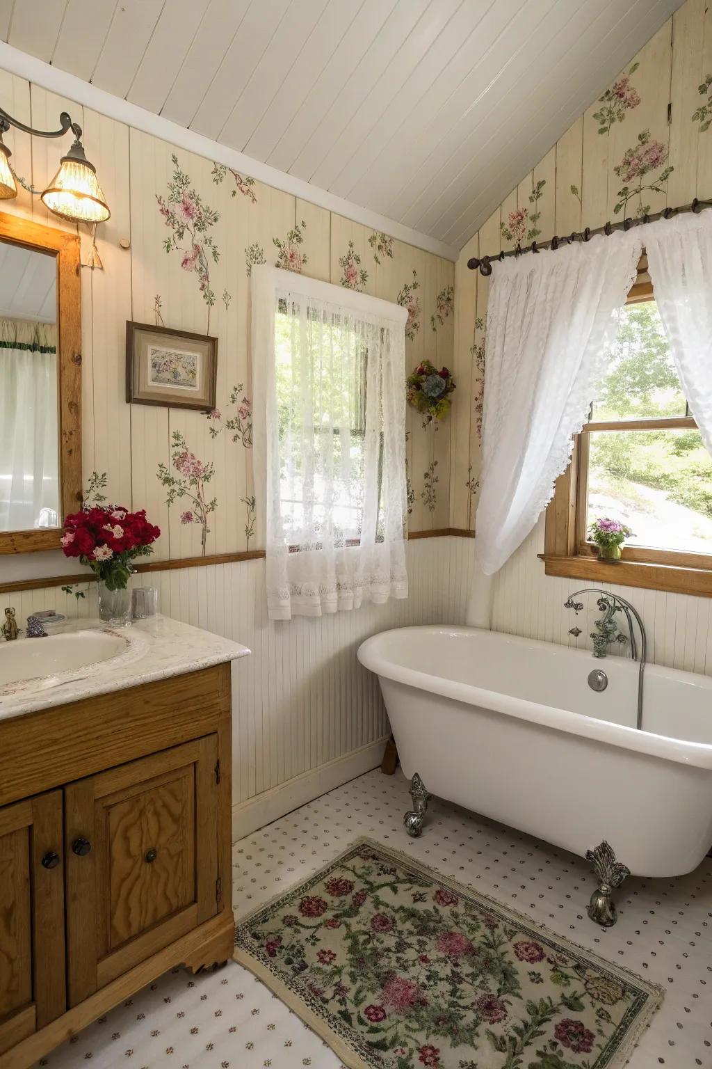 Paneling plus floral highlights craft cabana enchantment.