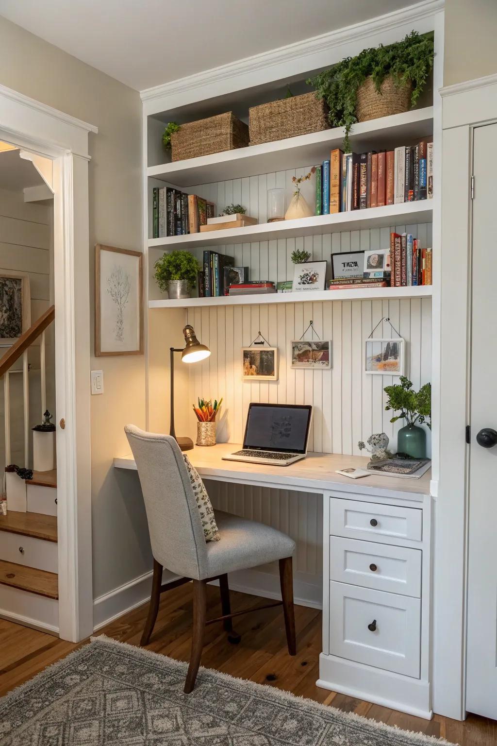 Wall panel walls define stylish home office spaces.