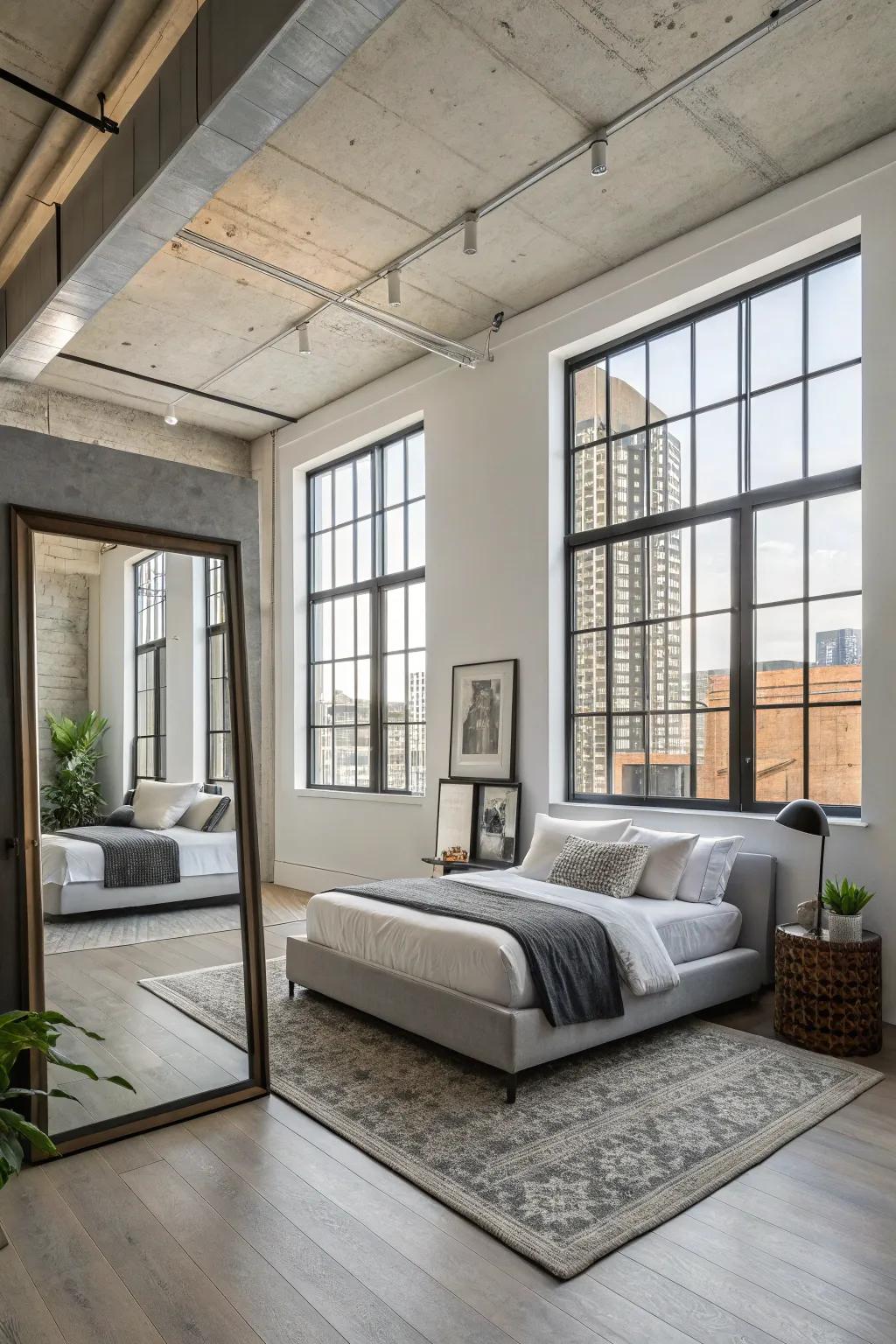 Mirrors enhance area and light in your loft.