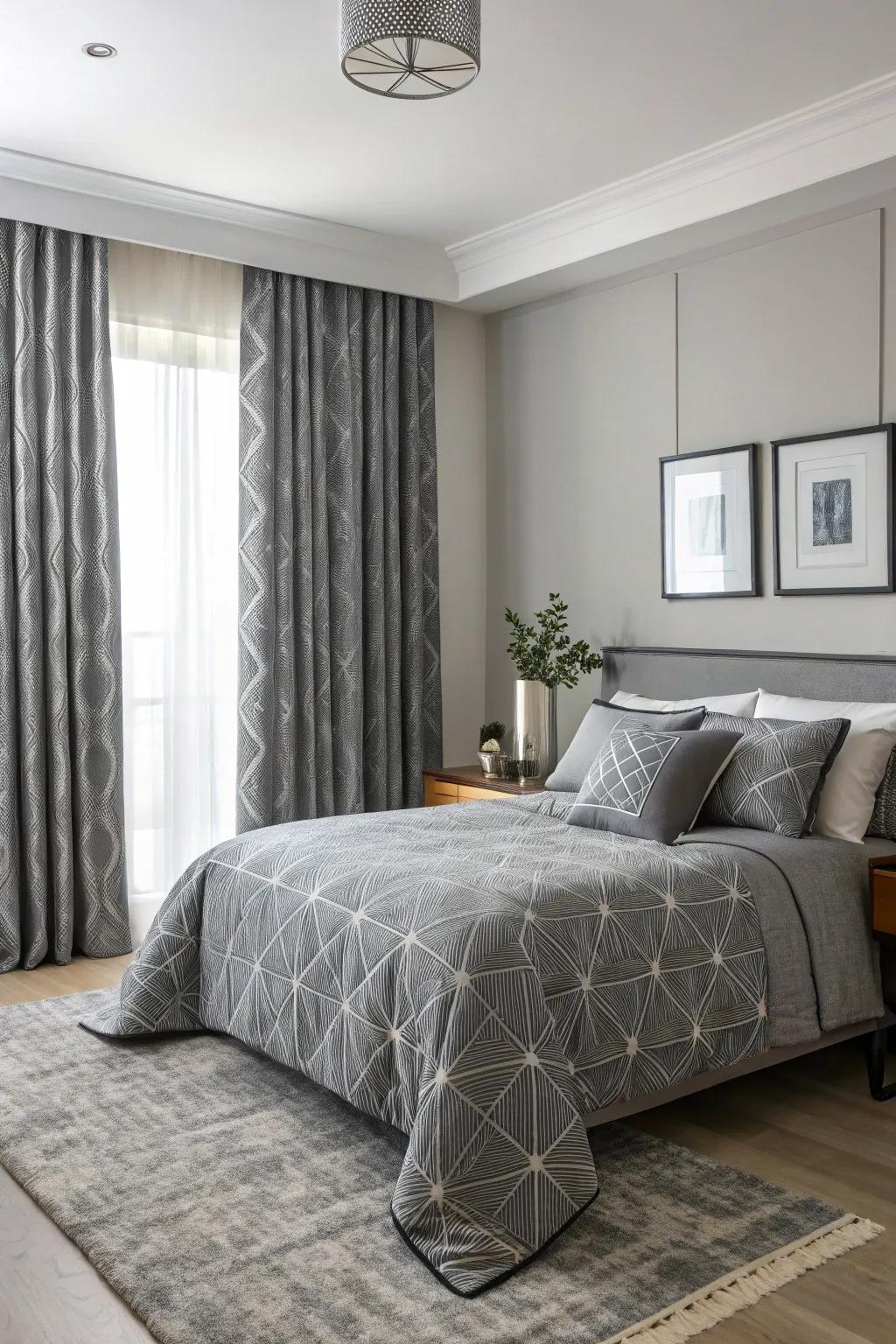 Grey designs adding dimension and modernity.