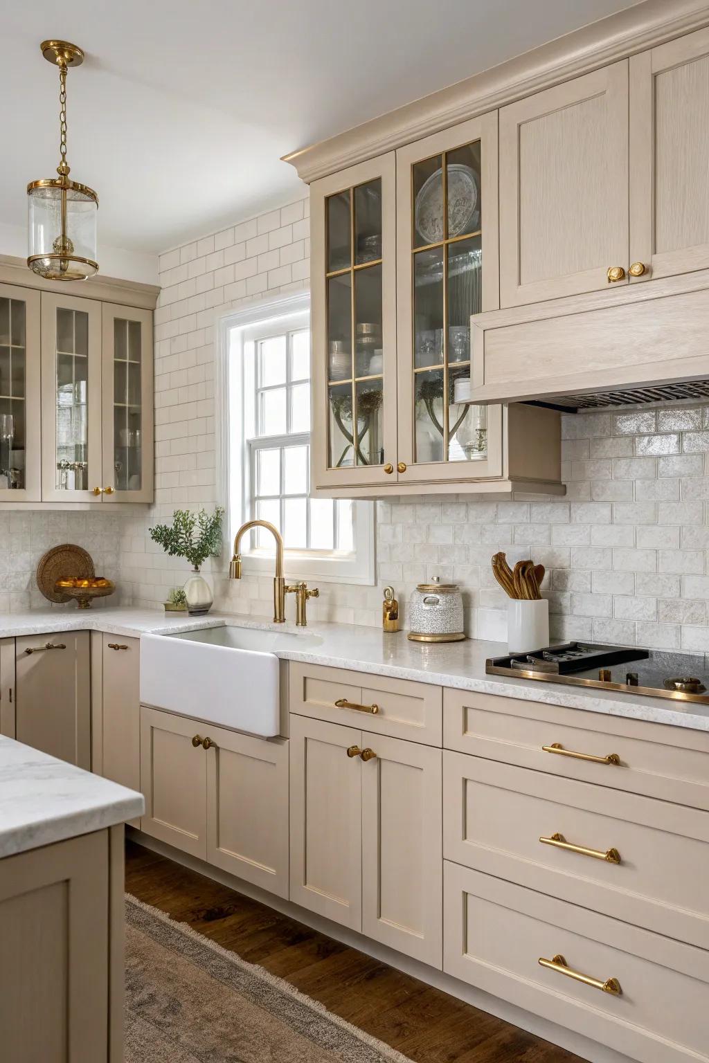 Metallic finishes introduce a touch of luxury to the kitchen.