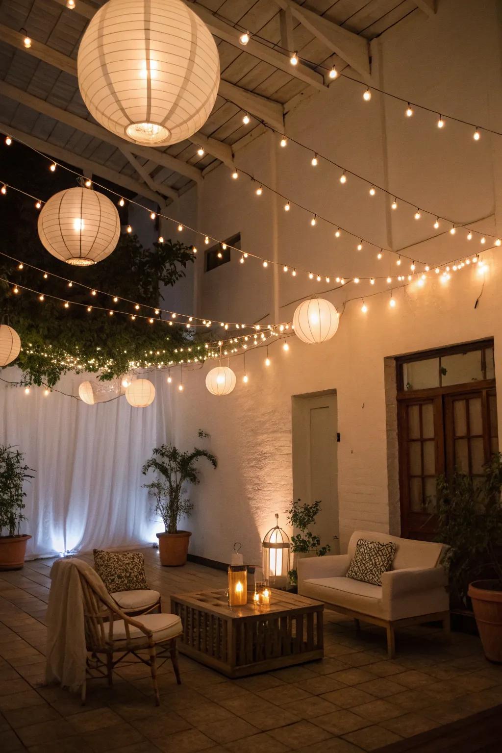 Ingenious lighting introduces an enchanting glow.