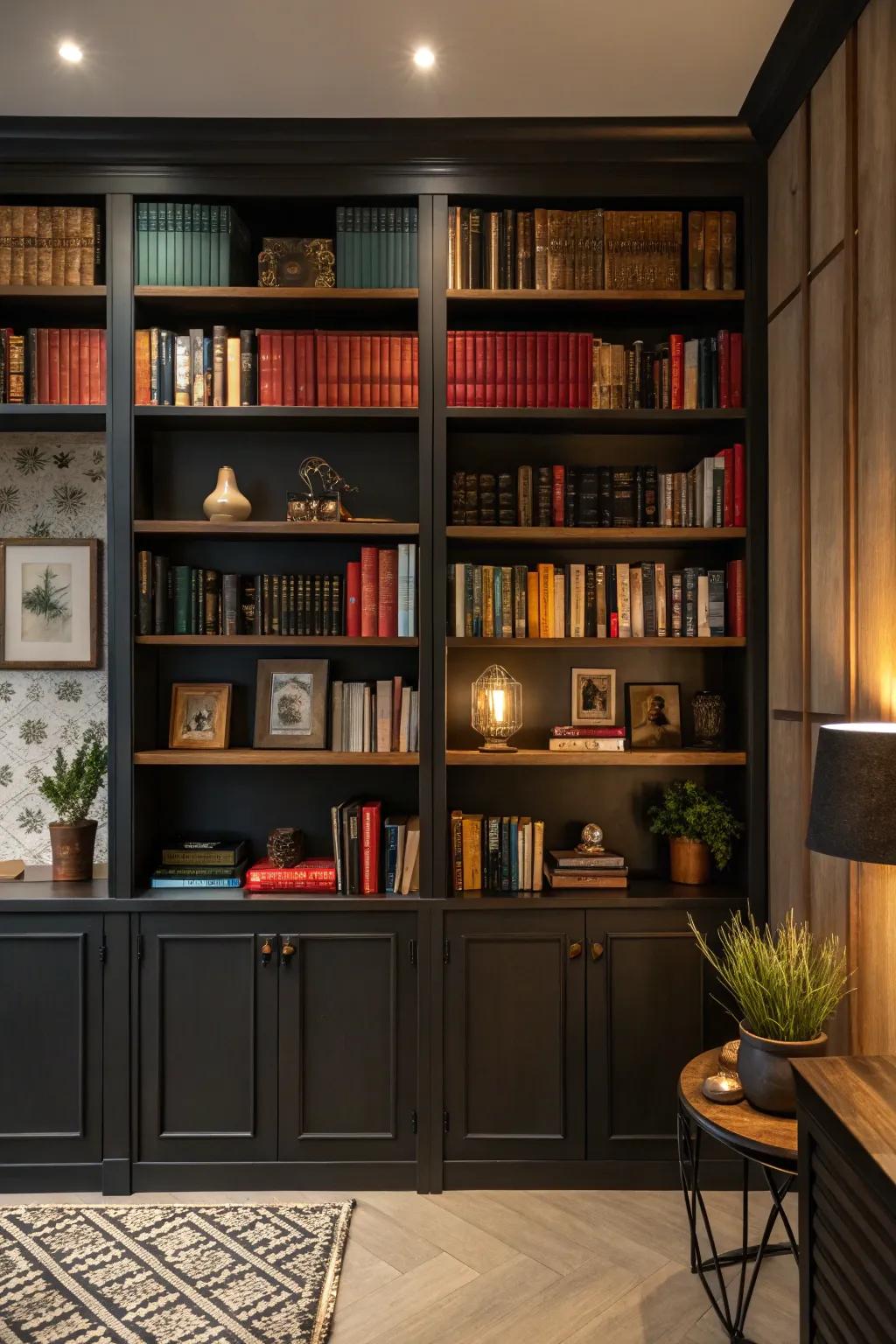 Contrasting colors add depth and highlight your collection.