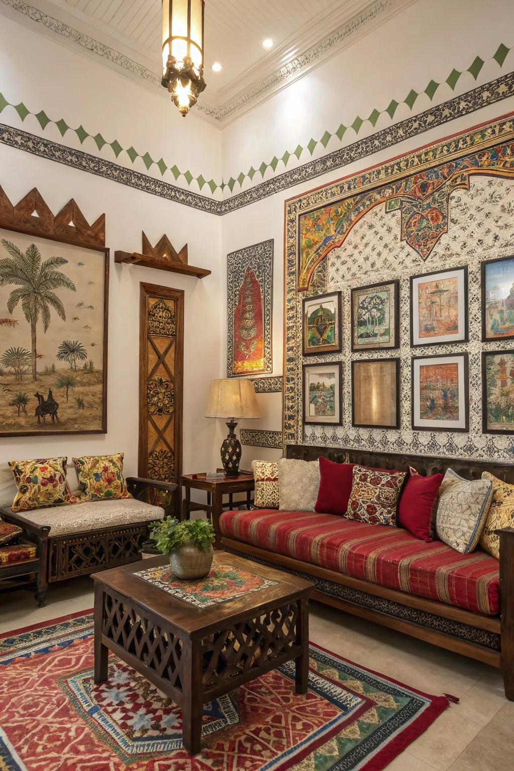 Global influences enrich border designs with depth and affluence.