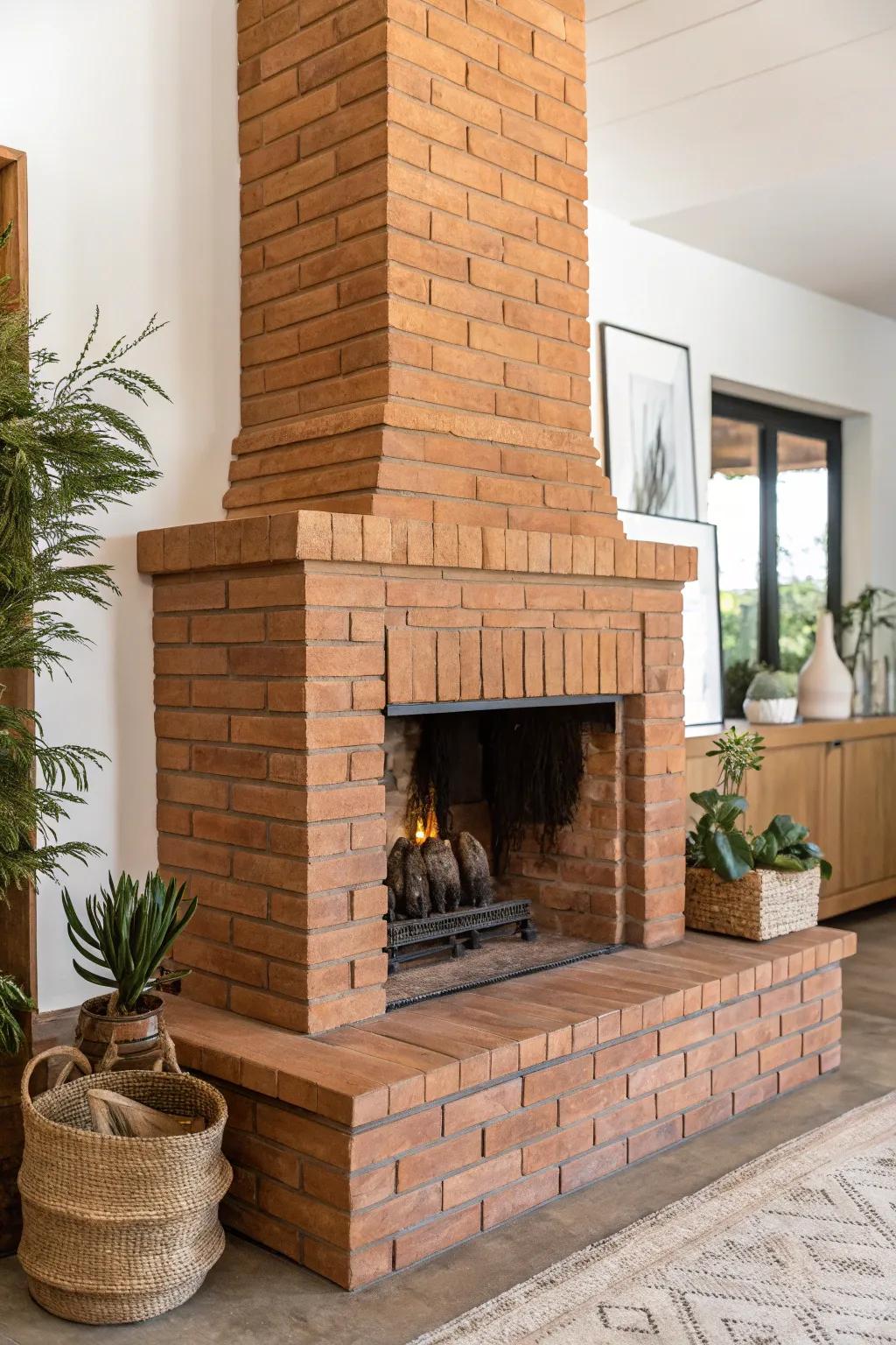 Earth plaster delivers a contemporary, smooth finish for your hearth.