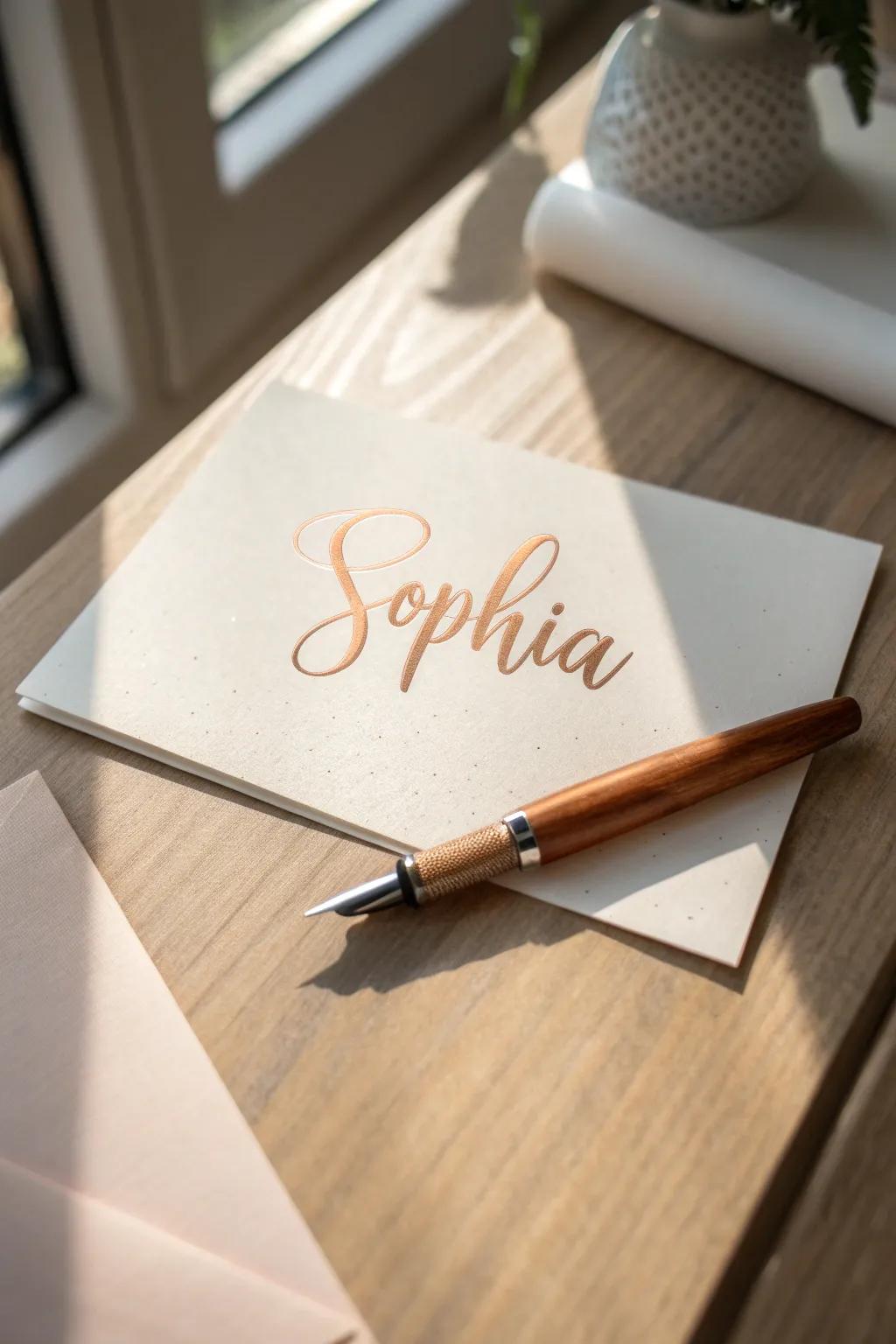 Craft your elegance with personalized calligraphy correspondence cards.