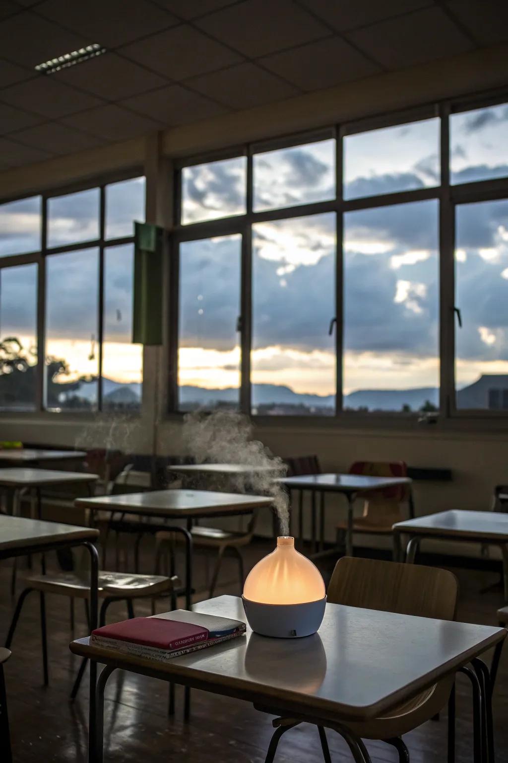 Fragrance therapy can enhance the calming atmosphere of a classroom.
