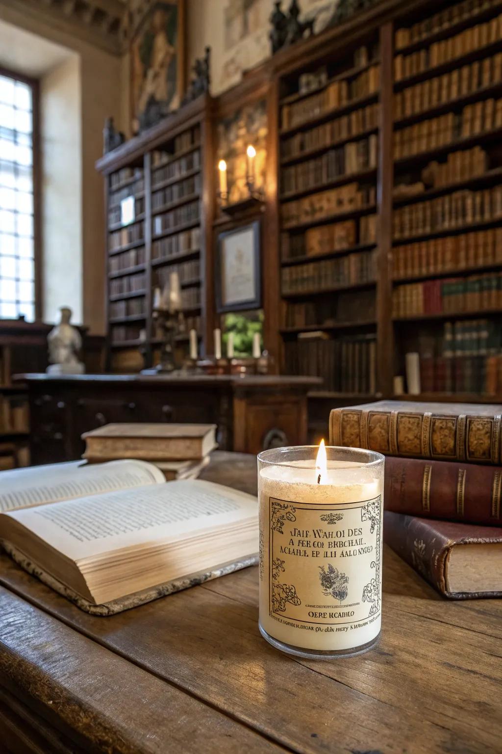 Period typography candle stickers for an everlasting charm.