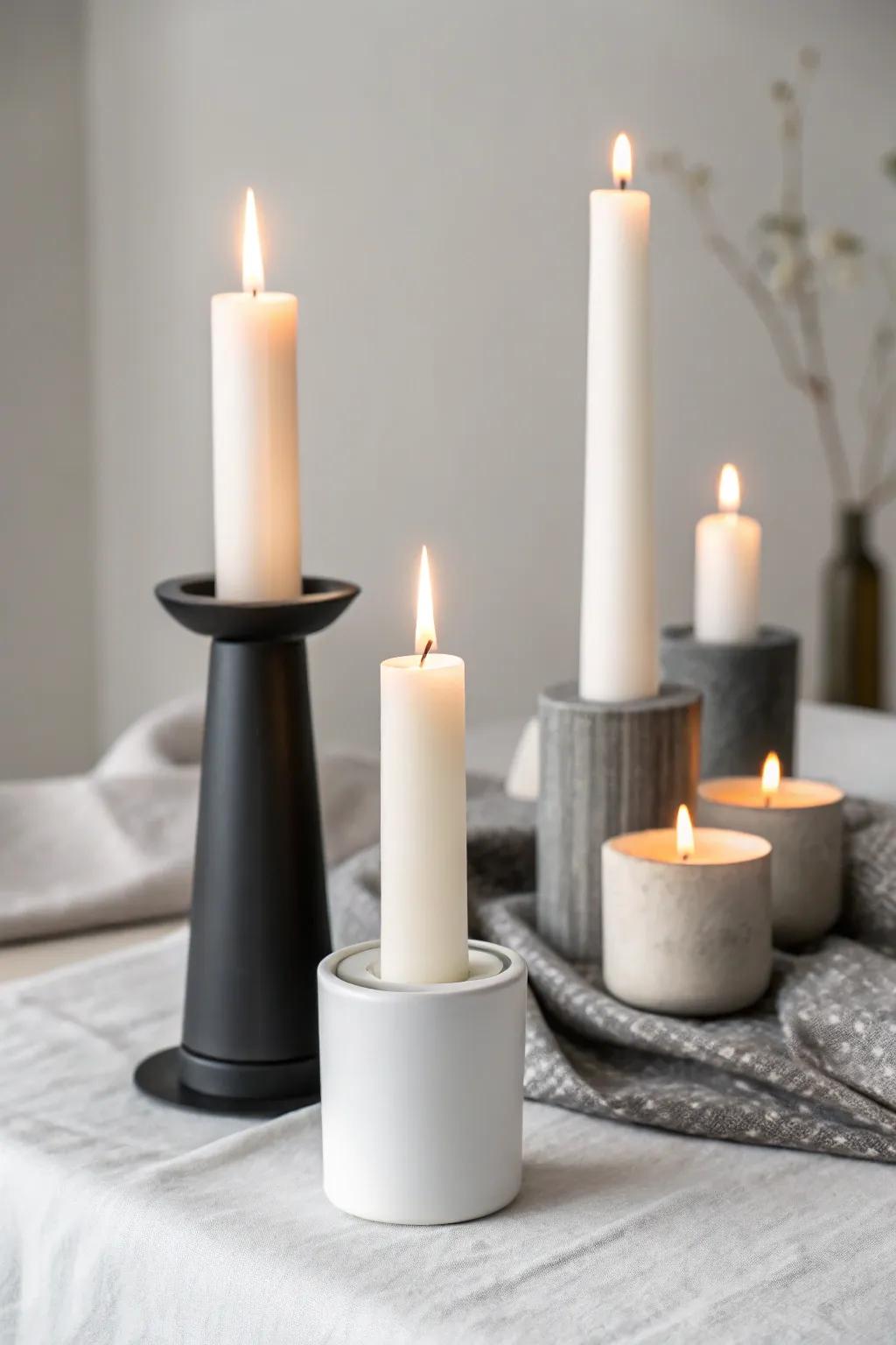 A pristine and modern simple flame arrangement.