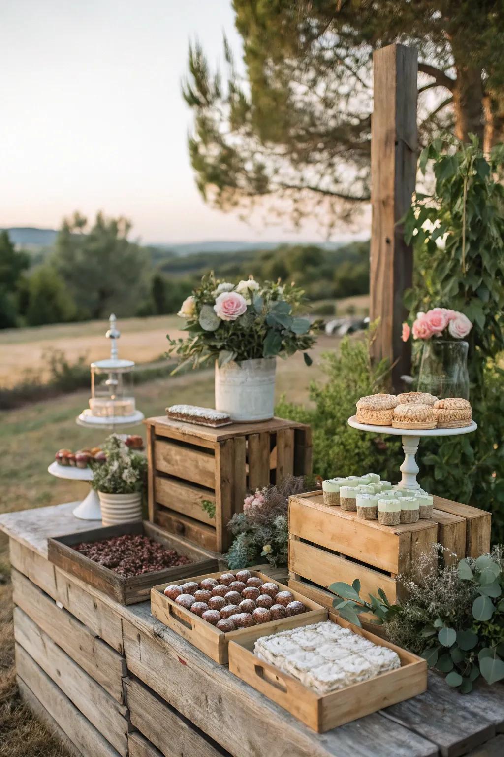 An endearing bucolic candy station nestled within a scenic external milieu.