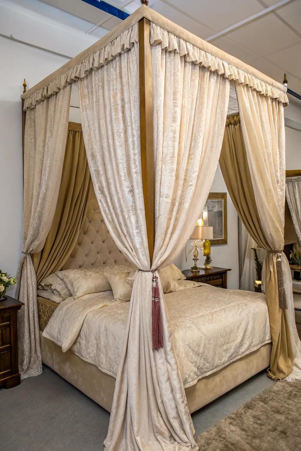 Assembled textures form a snug atmosphere.