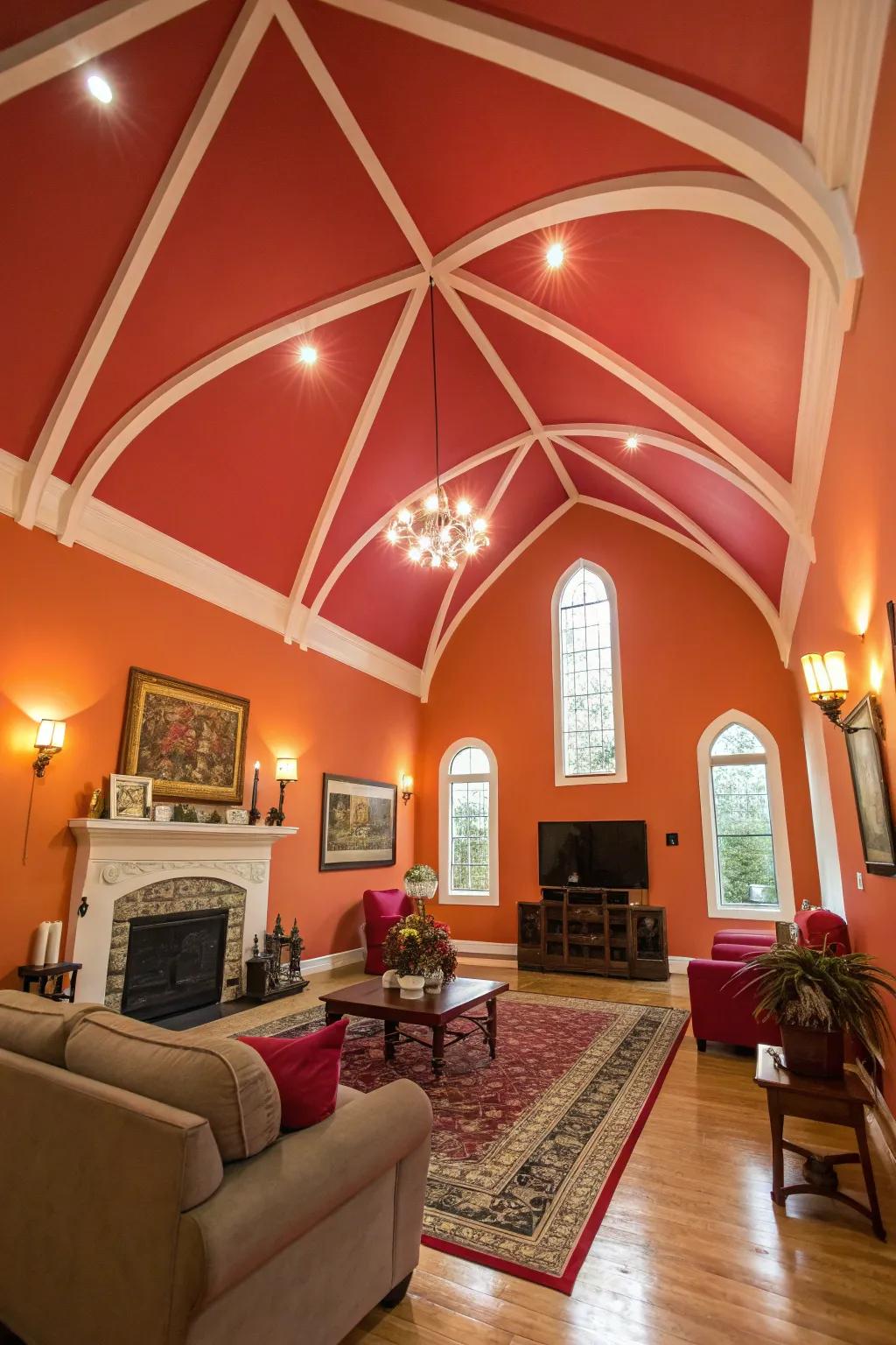 A bold ceiling shade injects a surprising and unique impact.