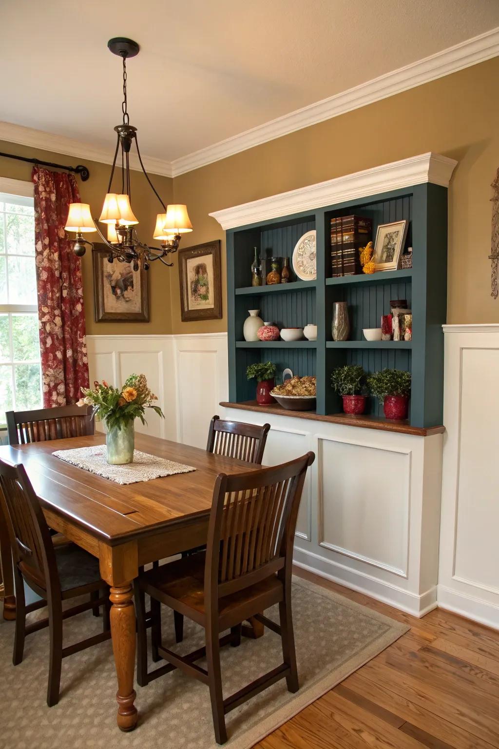 Forge an audacious statement through contrasting shelf pigments.