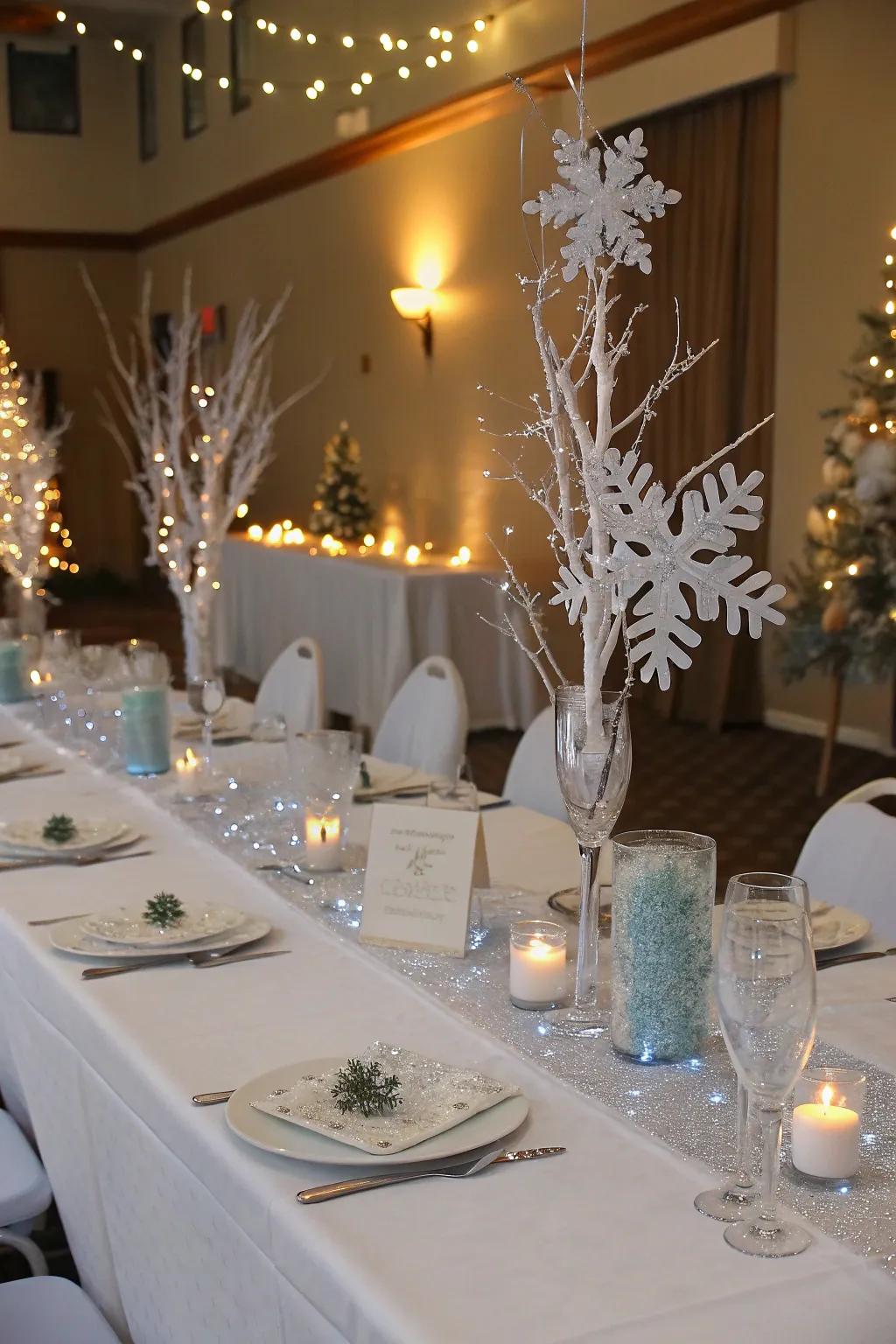 A magical winter wonderland theme.