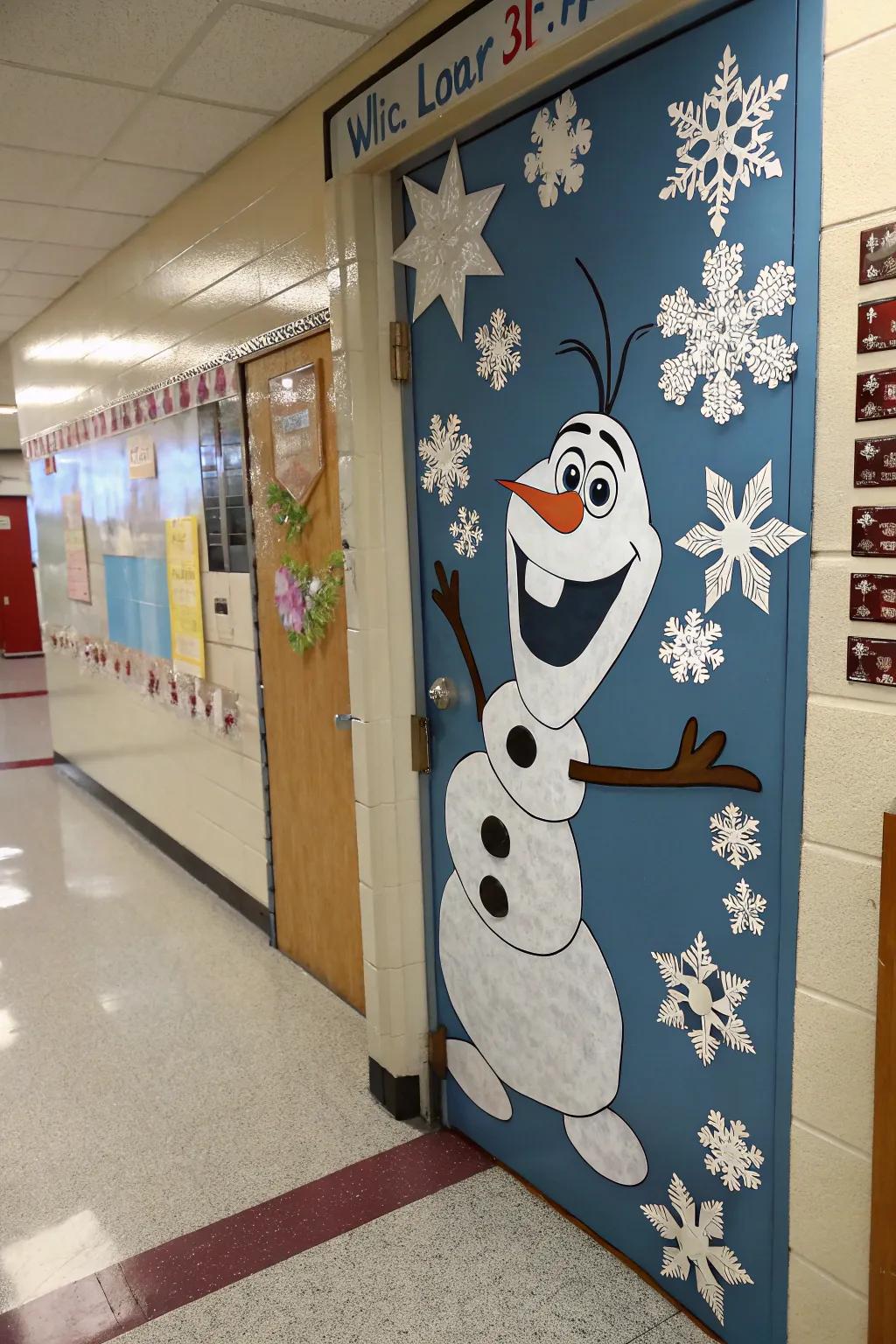 Olaf from Frozen shares affectionate clutches upon this portal.