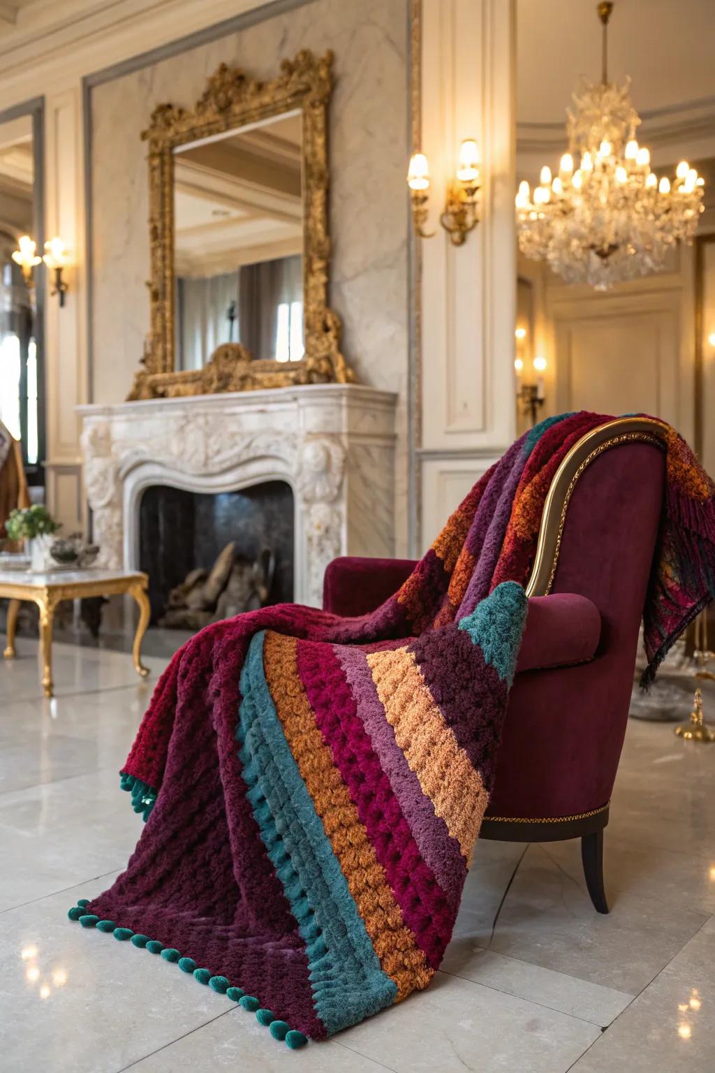 Gem tones add opulence and luxury.