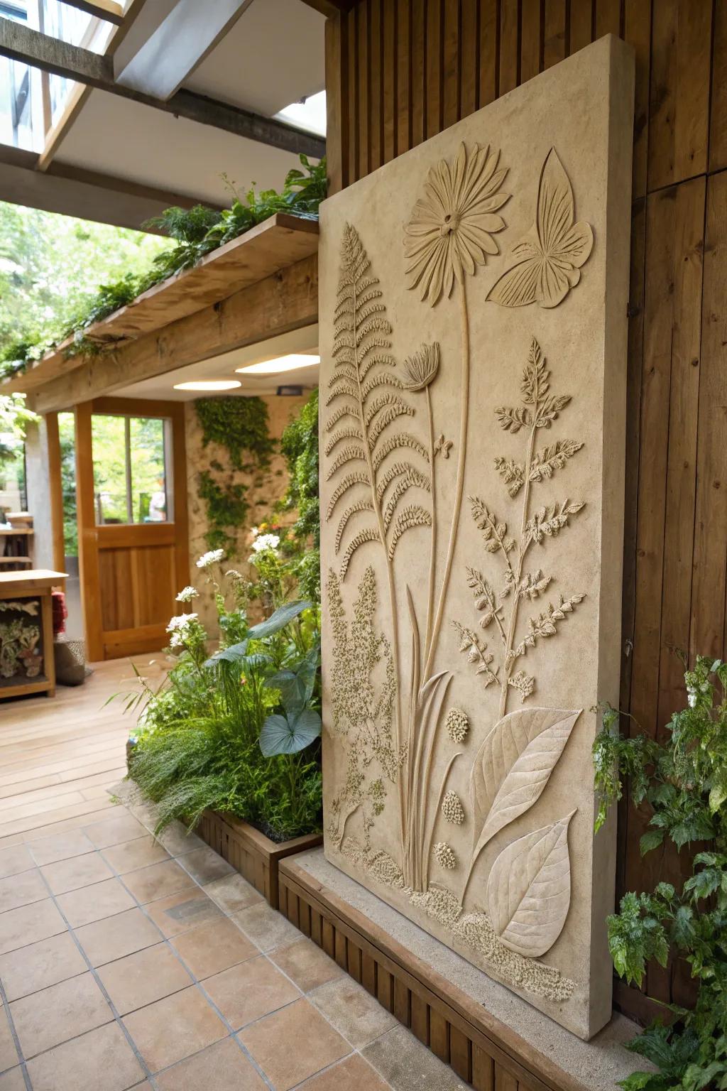 Cultivated garden clay impression, introducing a burst of green into your house.