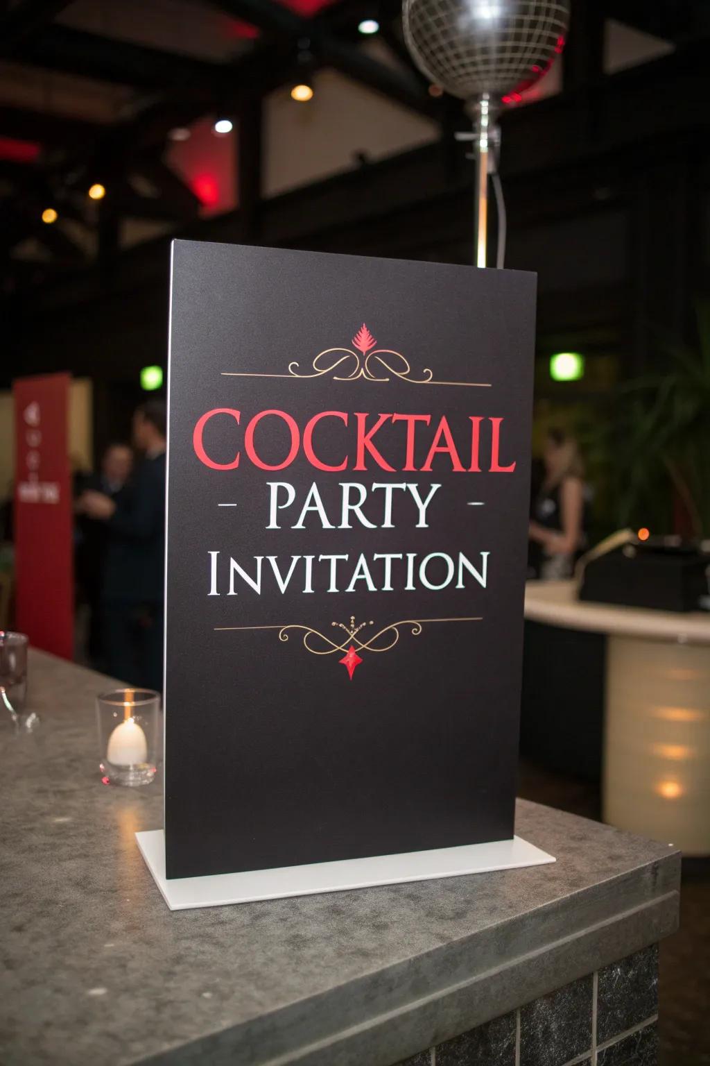 Make a statement with bold typography on your invitations.