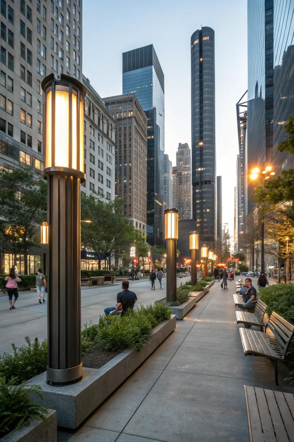 Add modern flair with industrial pillar lights.