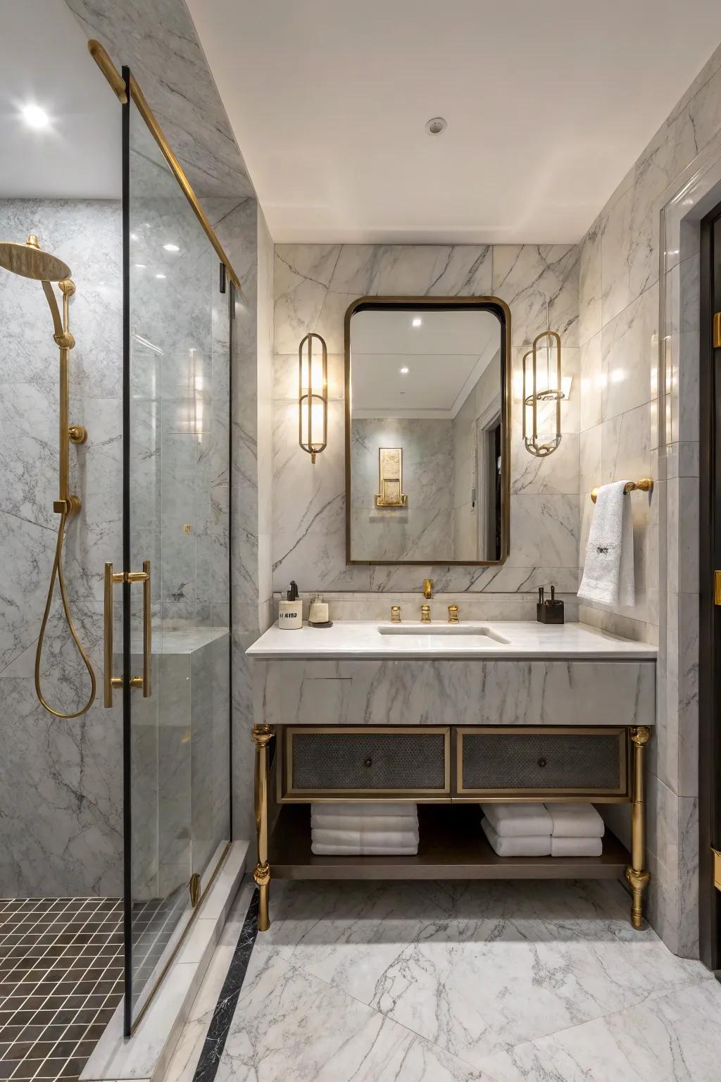 Communicate sophistication with lavish materials.