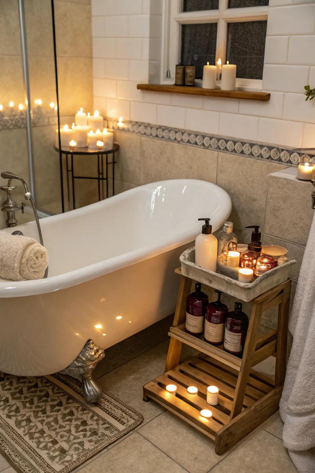 A feet first tub that encourages great rest.