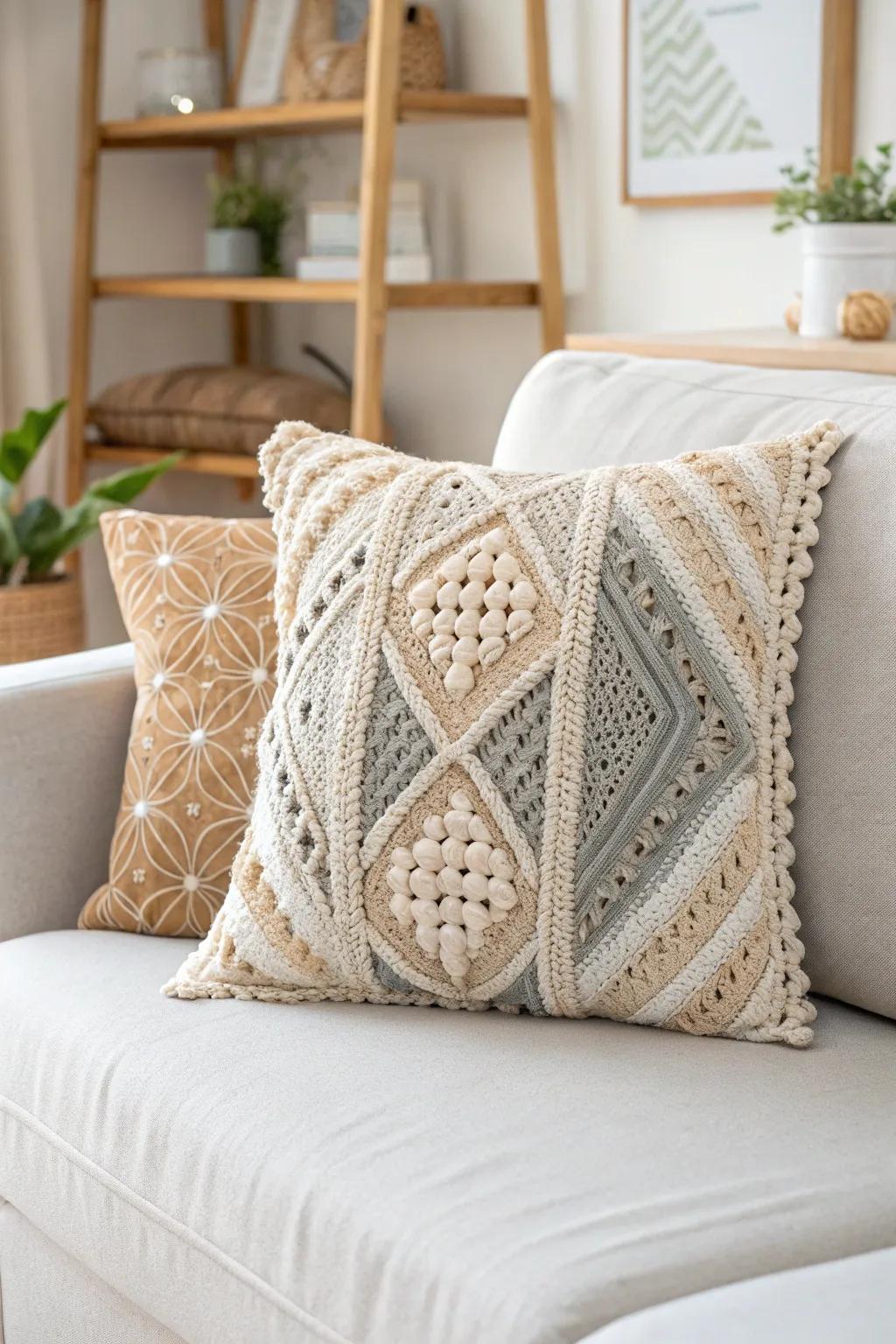 Change your living space with the elegance of handmade crochet pillow covers.