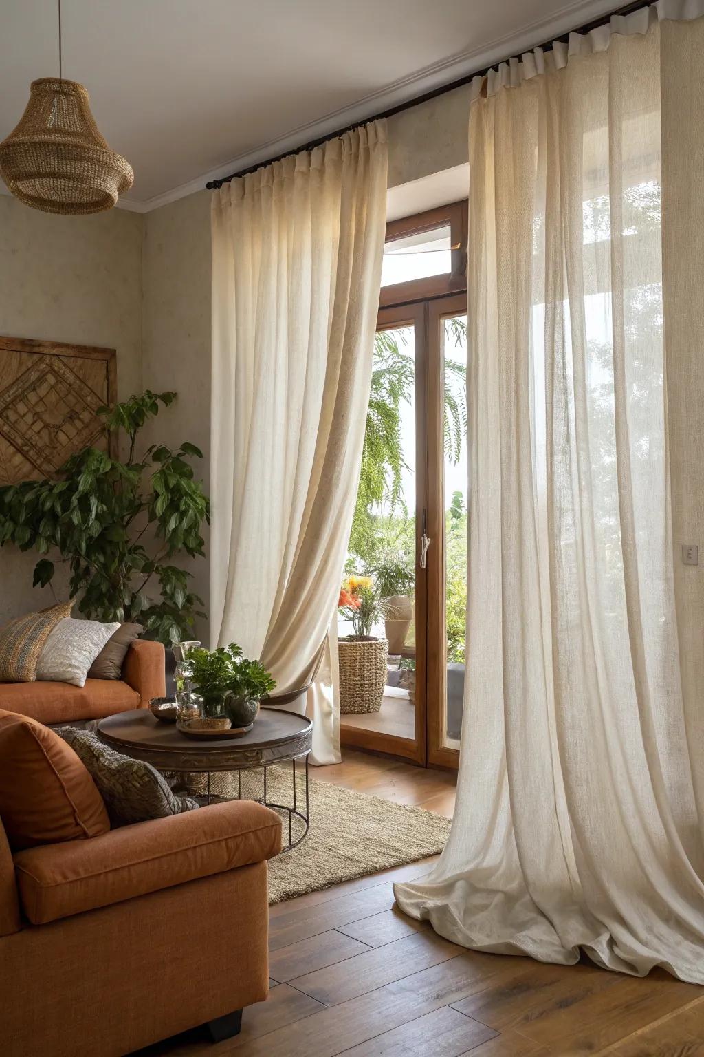 Natural textiles introduce an organic touch to your decor.