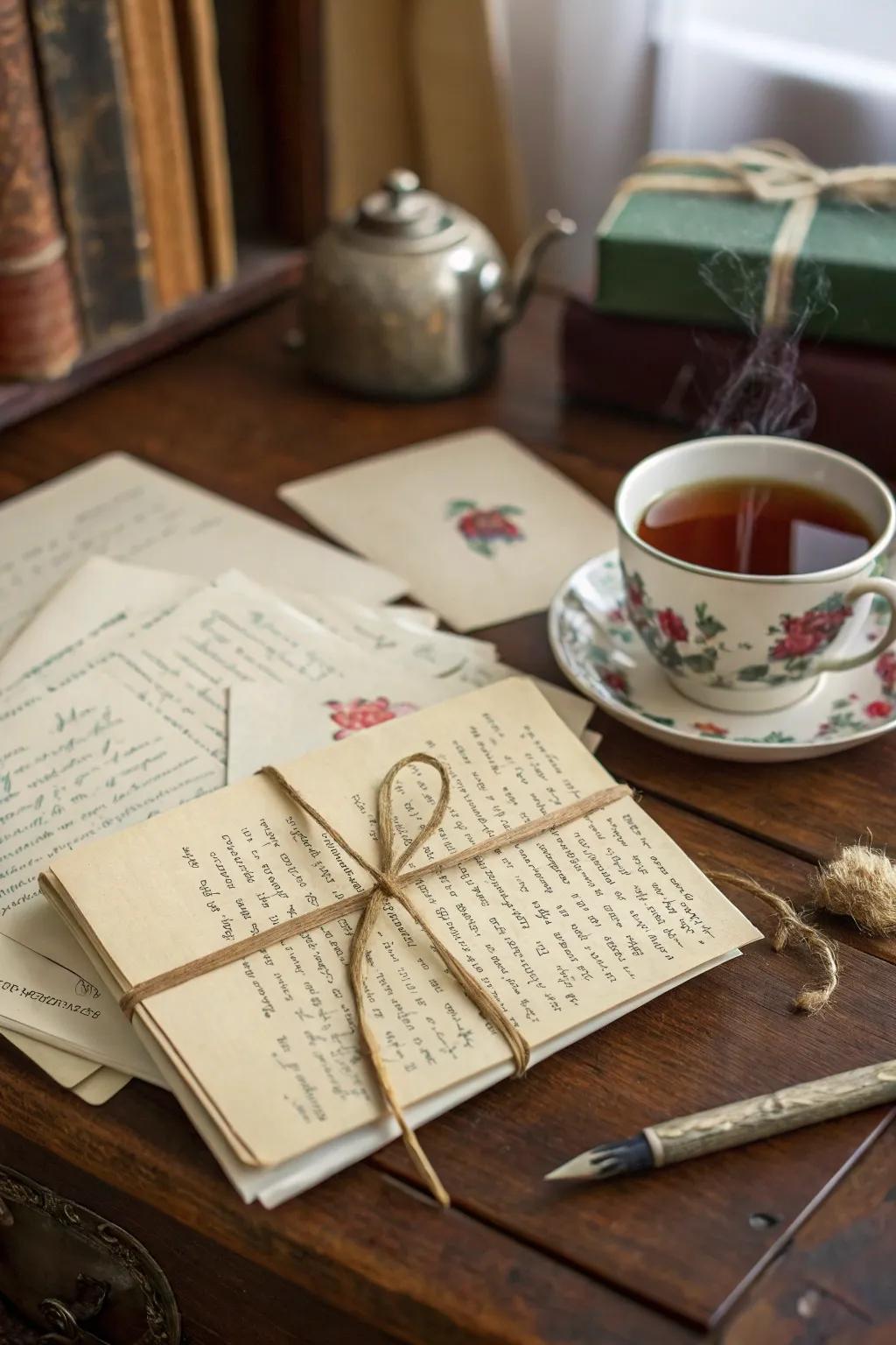 A handwritten correspondence assortment constitutes a timeless and heartfelt present.