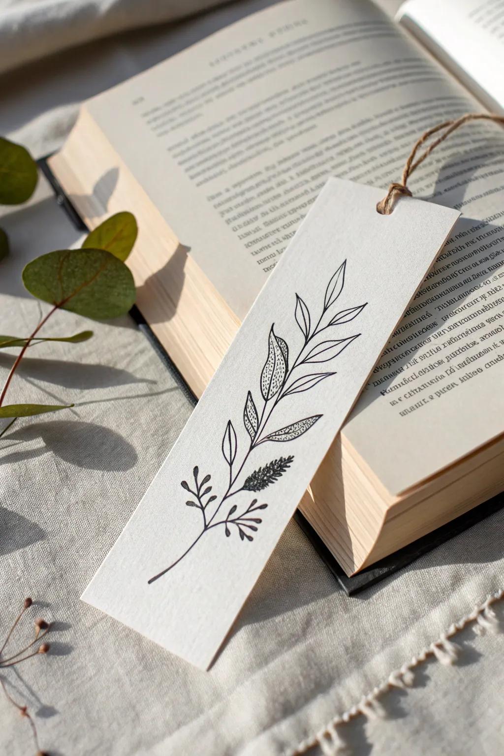 Embrace modern minimalism with this elegantly simple bookmark design.