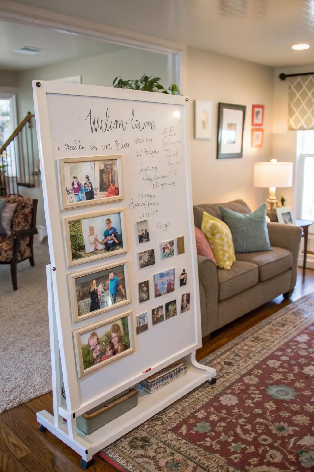 Add warmth with a personal photo collage.