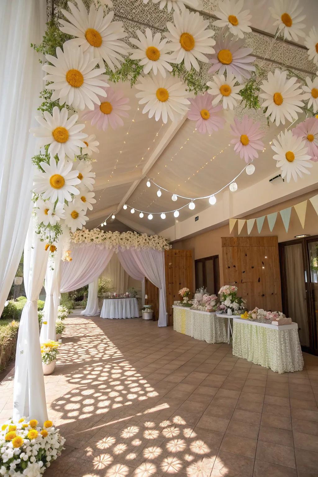 Delight your guests with surprise bloom ceiling ornaments.