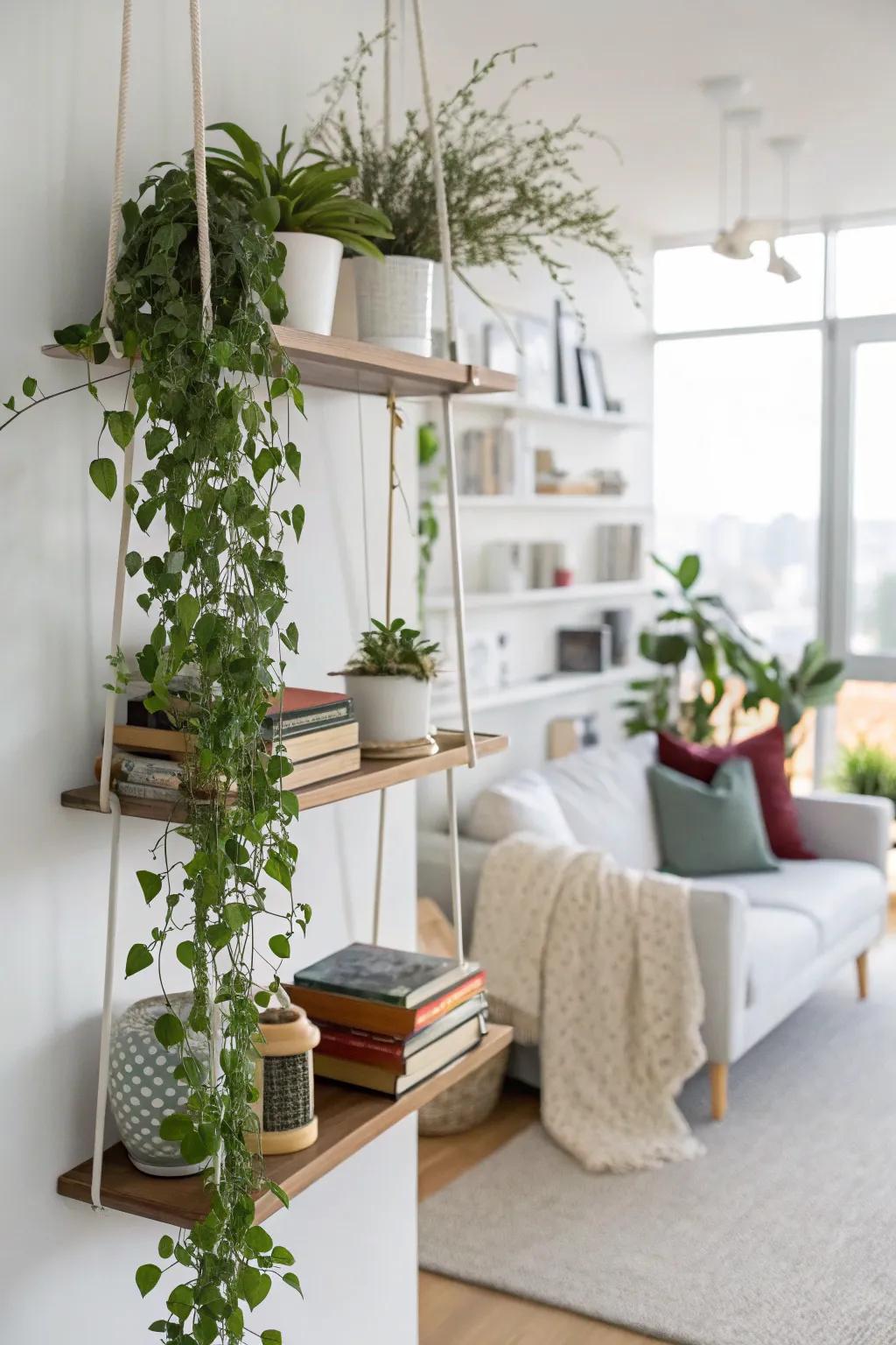 Vertical space can enhance both style and storage.