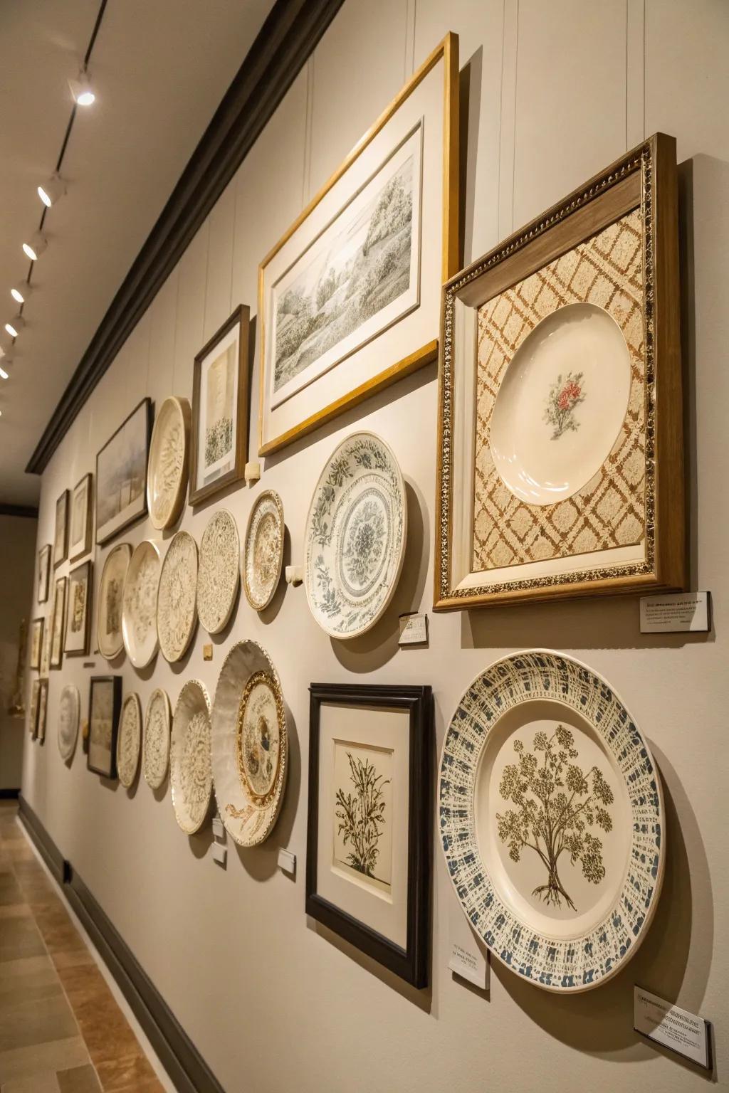 Enclosed plates transform into sophisticated wall art.