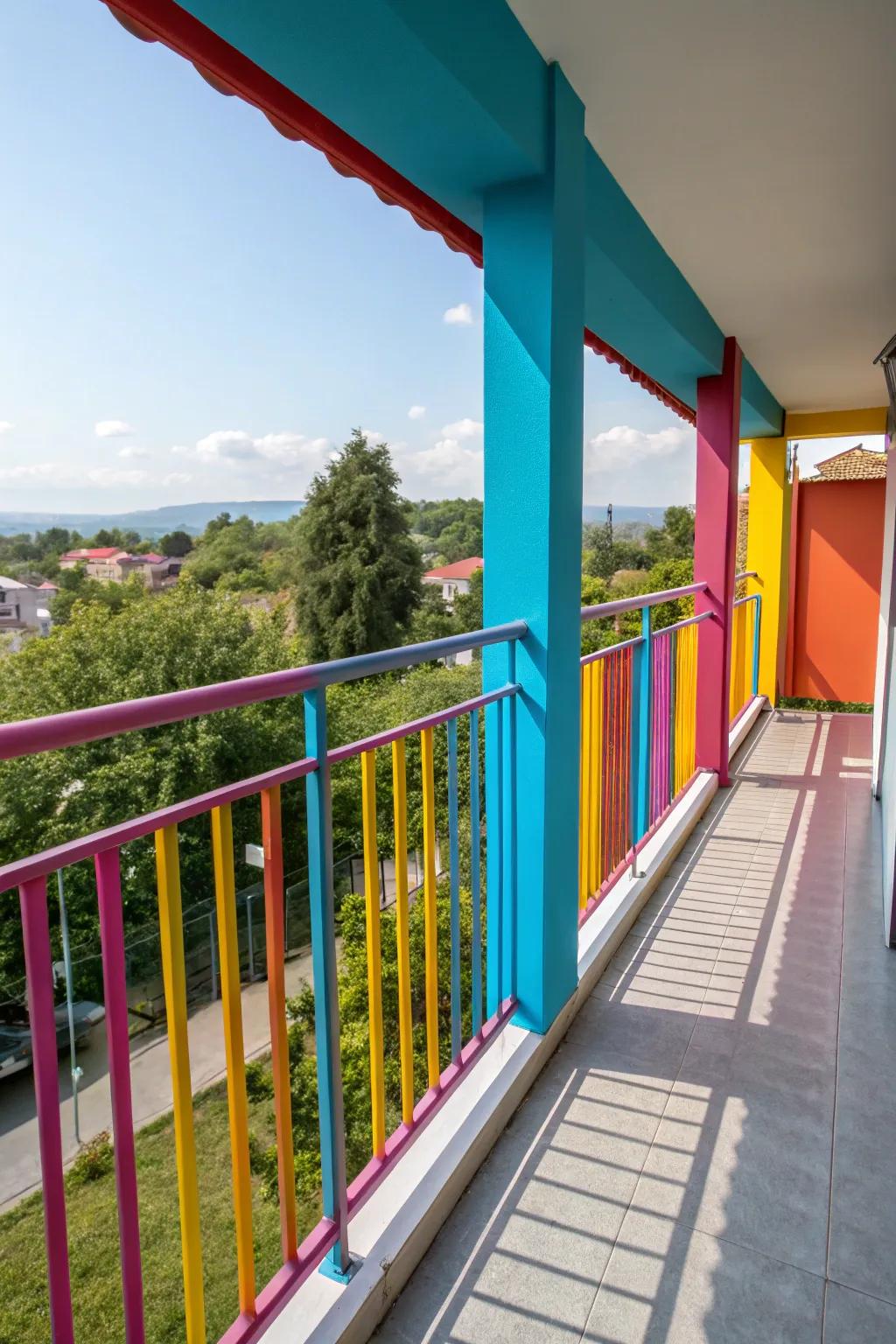 Bold colors make railings pop.