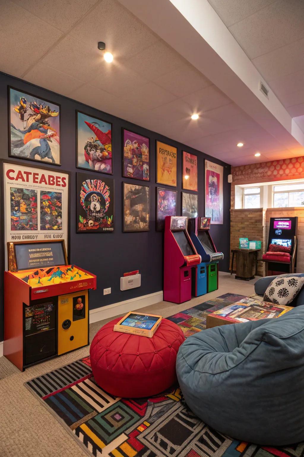 A den transformed into an exciting recreation chamber.