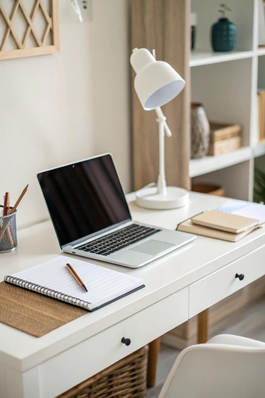 A minimalist desk arrangement encouraging focus and clarity.