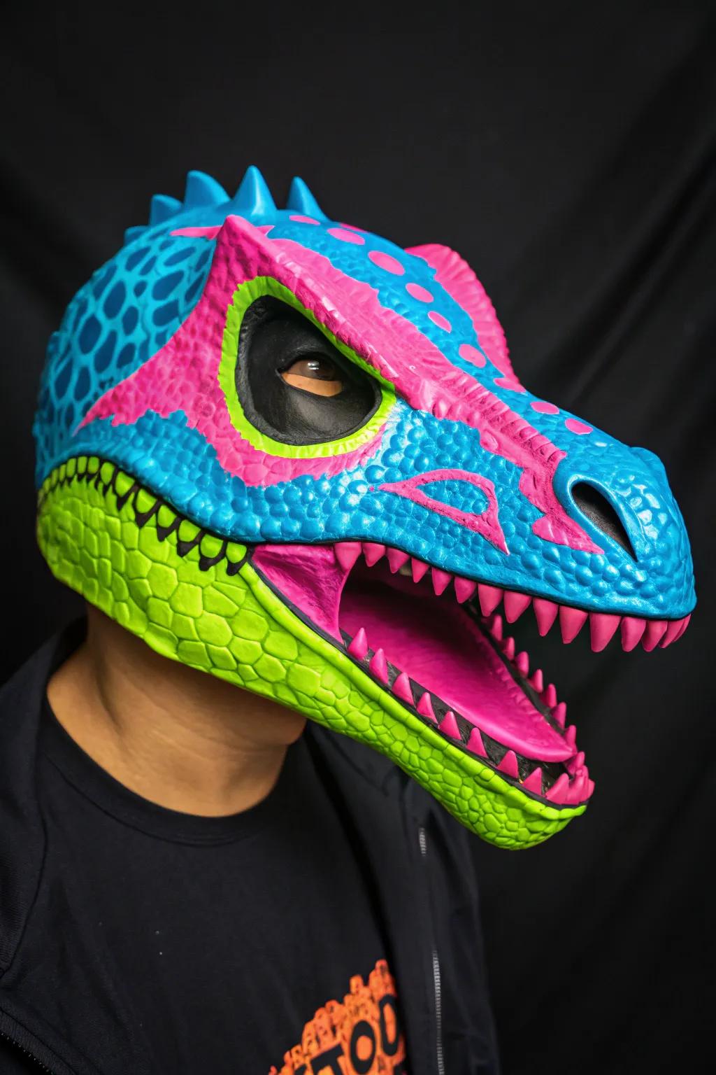 Unleash your inner dinosaur with a blast of retro 80s neon!