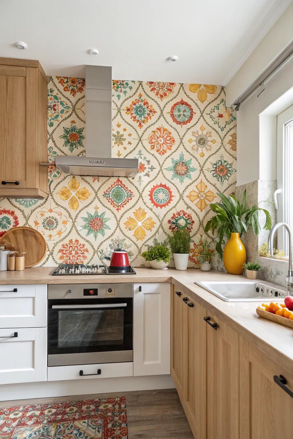 Adhesive-backed wall covering transforms walls with minimal effort.