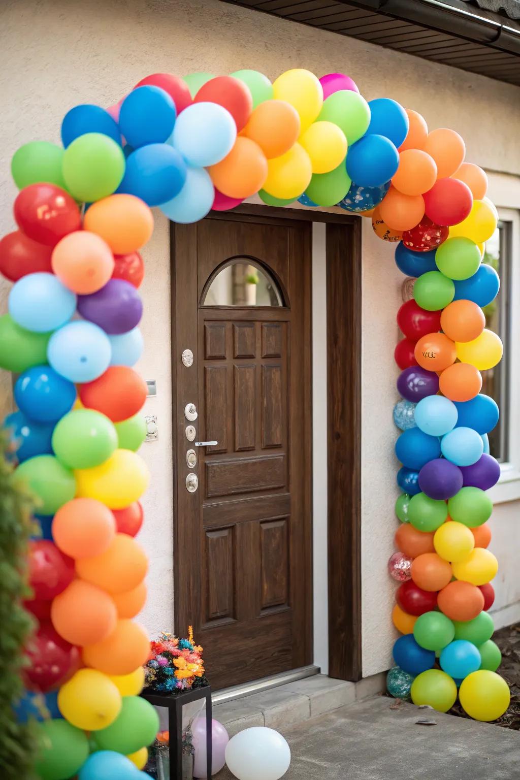 Balloon arrangements bring a sense of celebration to any door.