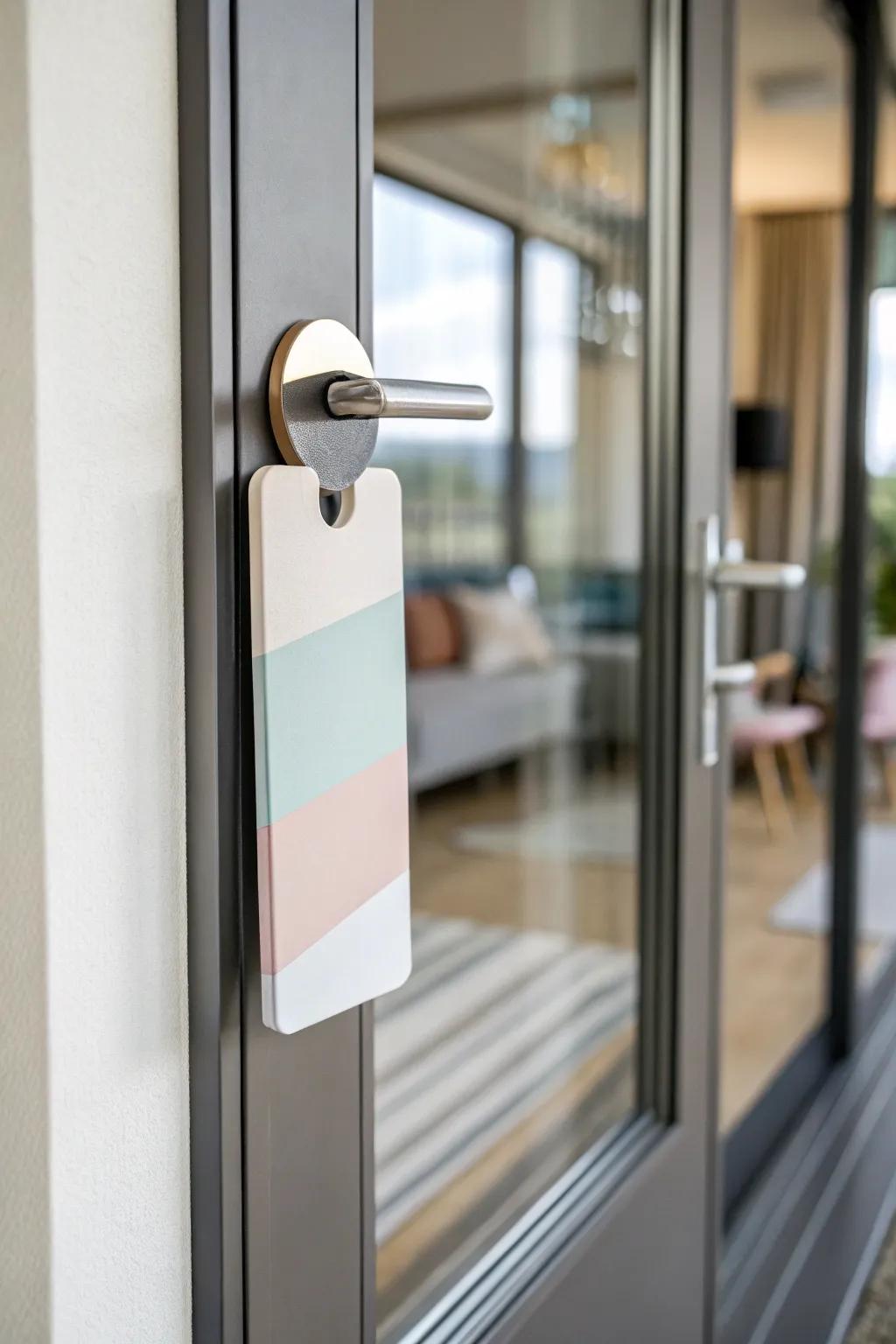 Adopt simplicity with a minimalist and calming door piece.