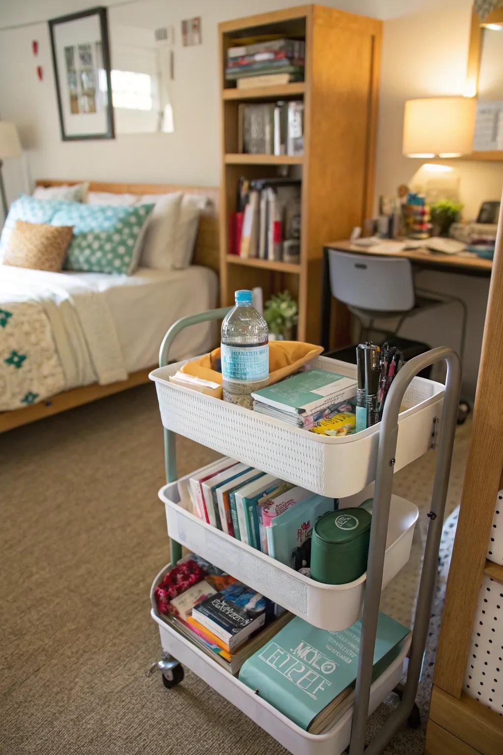 Wheeled carts provide adaptable and mobile storage solutions.