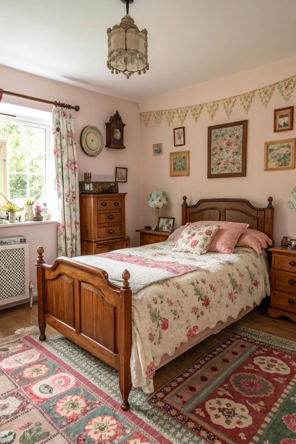 Heritage charisma enriches your bedroom with warmth and history.