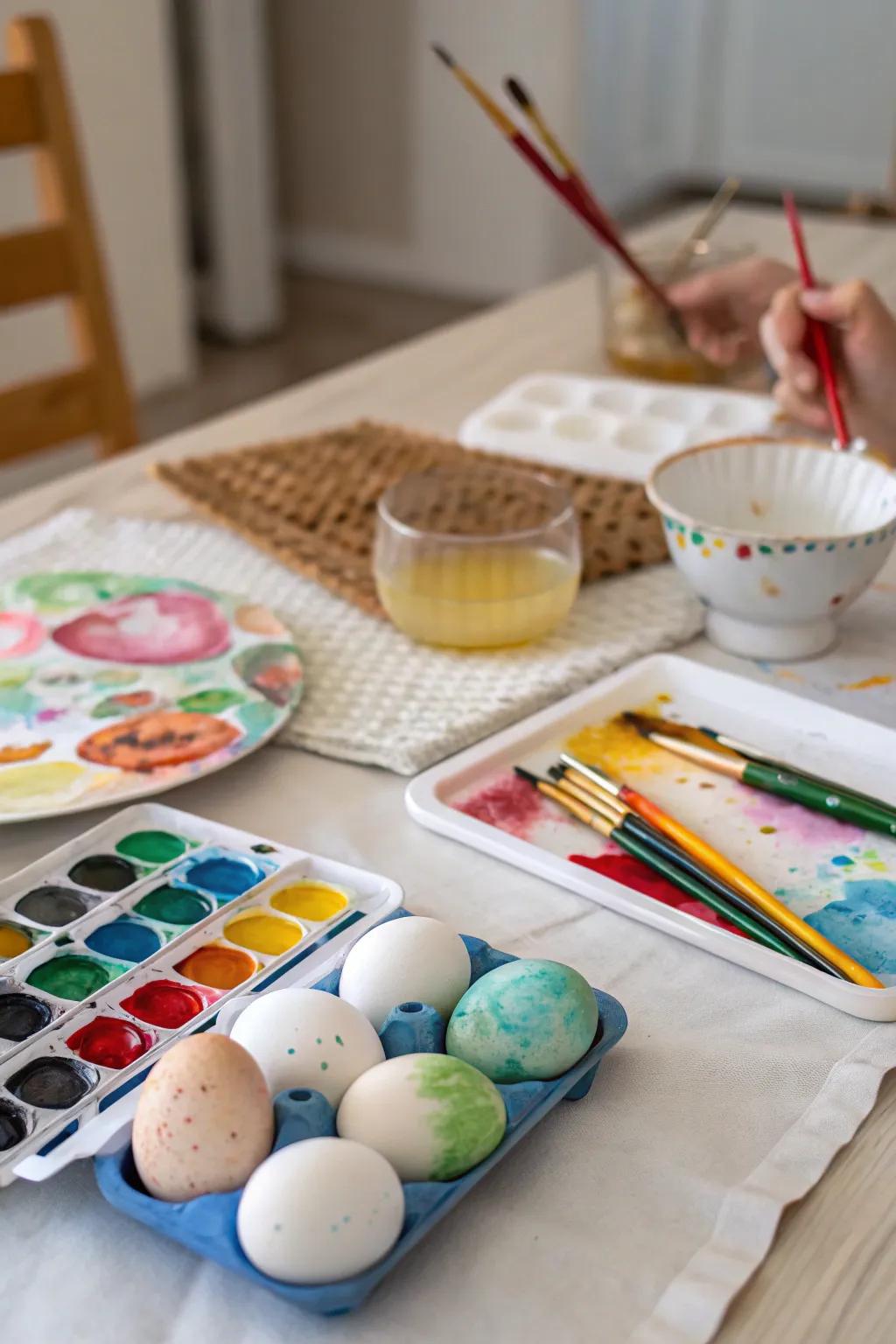 Delve into your artistic talents through egg embellishments.