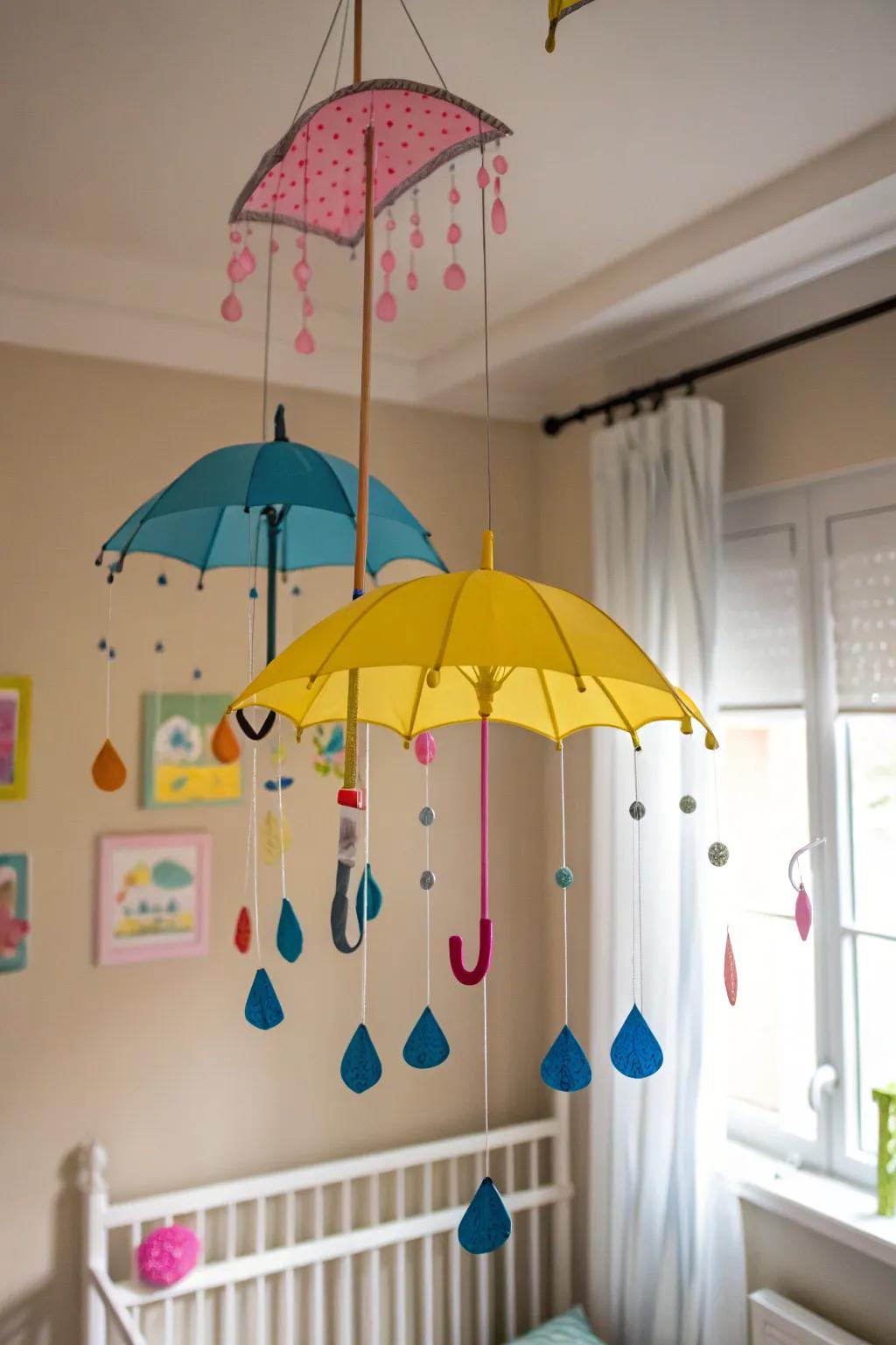Parasol and dripping cellular for playful decor.