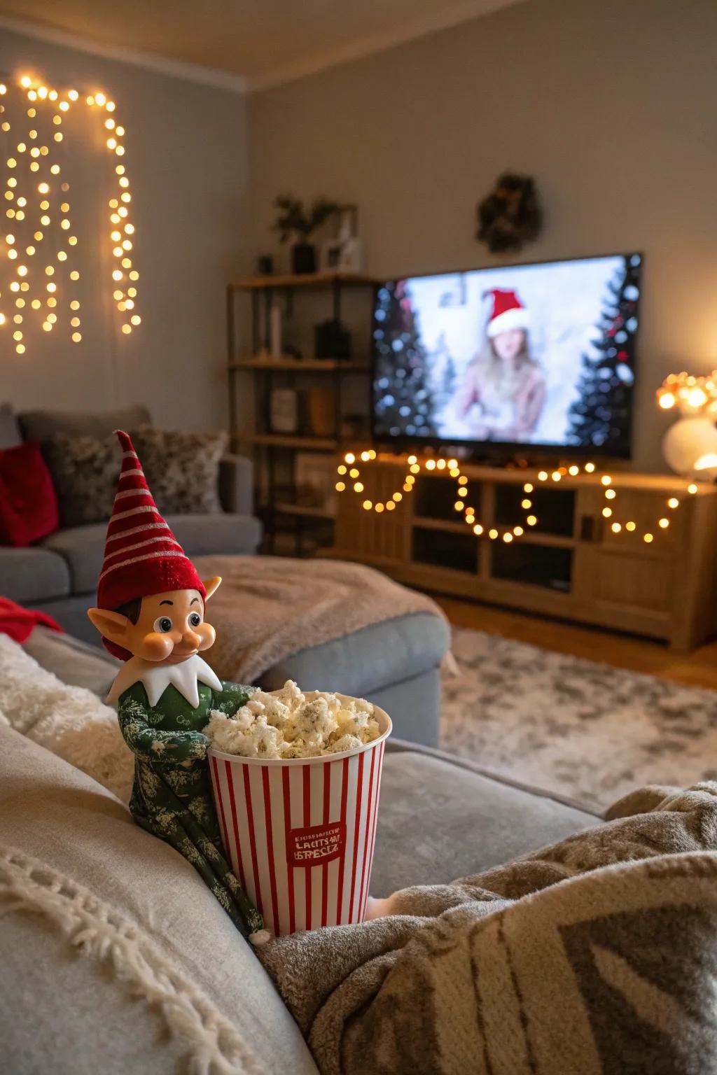 Appreciate a festive film evening alongside your elf.
