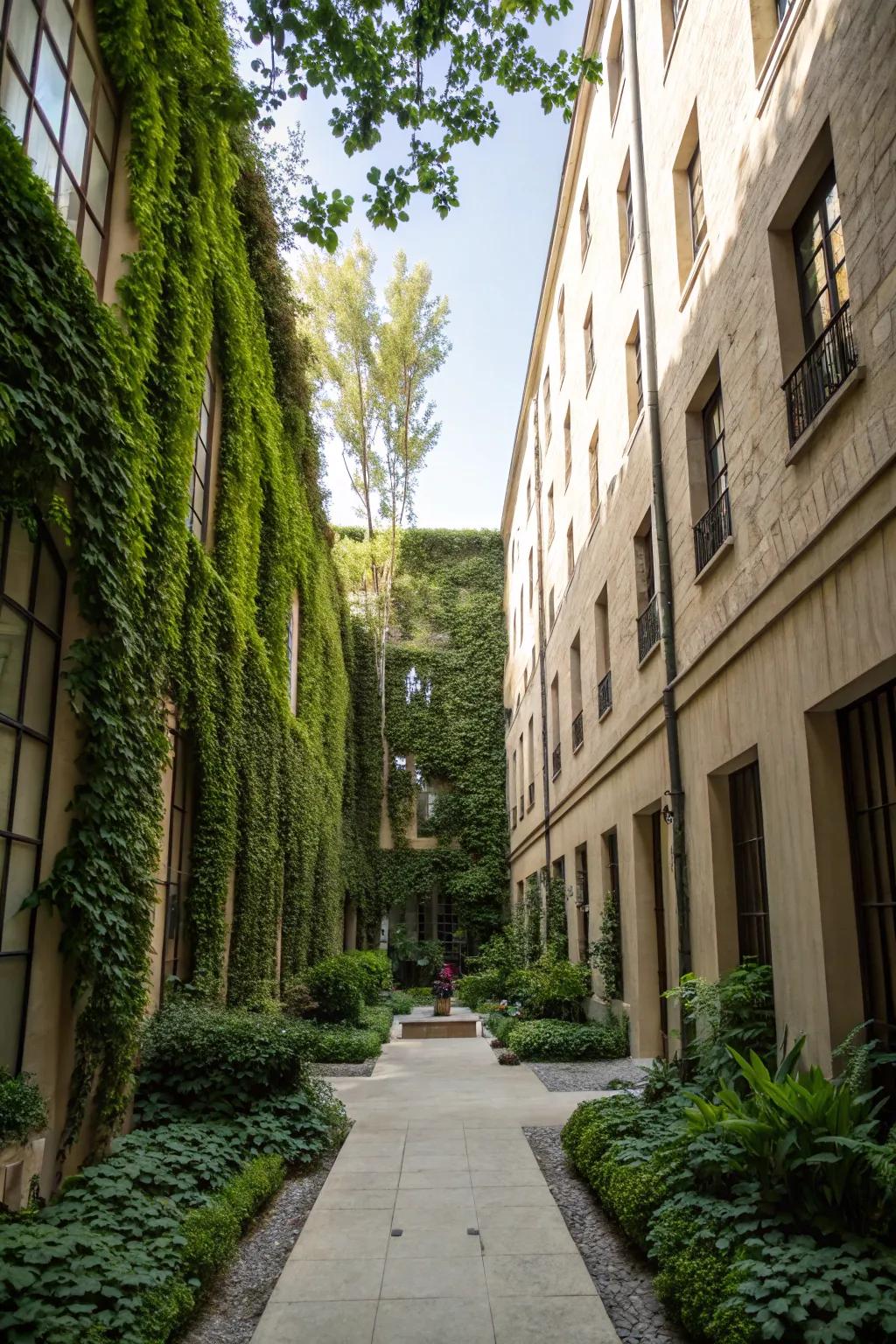 Maximize space with lush vertical gardens.